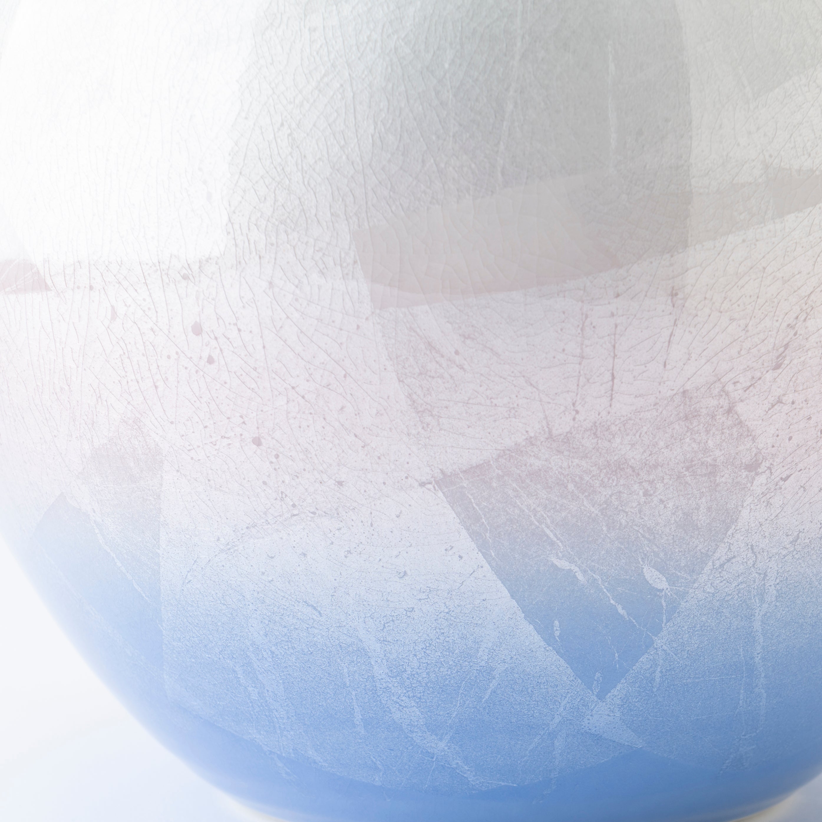 Ginsai Crane Round Japanese Flower Vase 8.1 IN