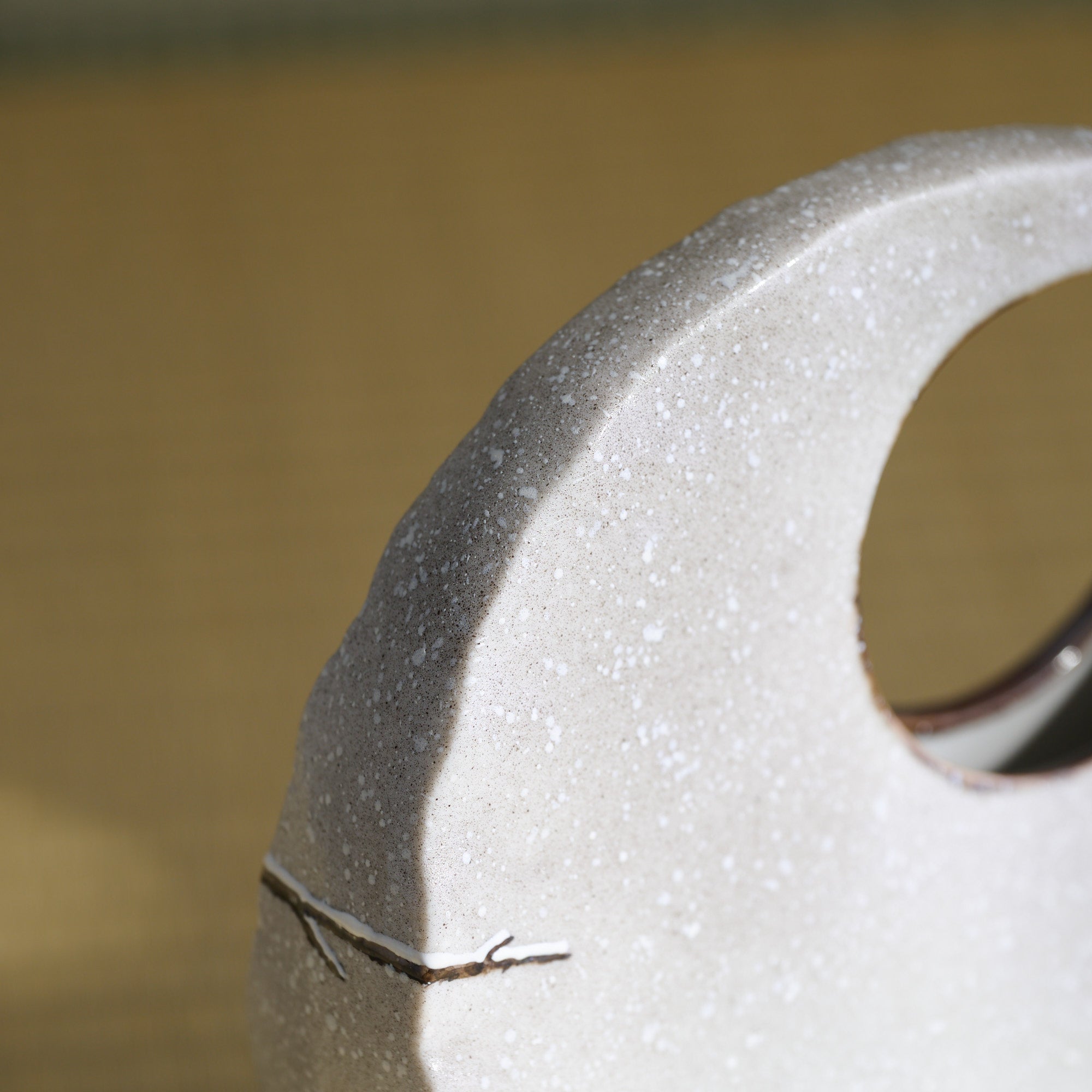 Snow and Sparrows Round-Window Japanese Flower Vase