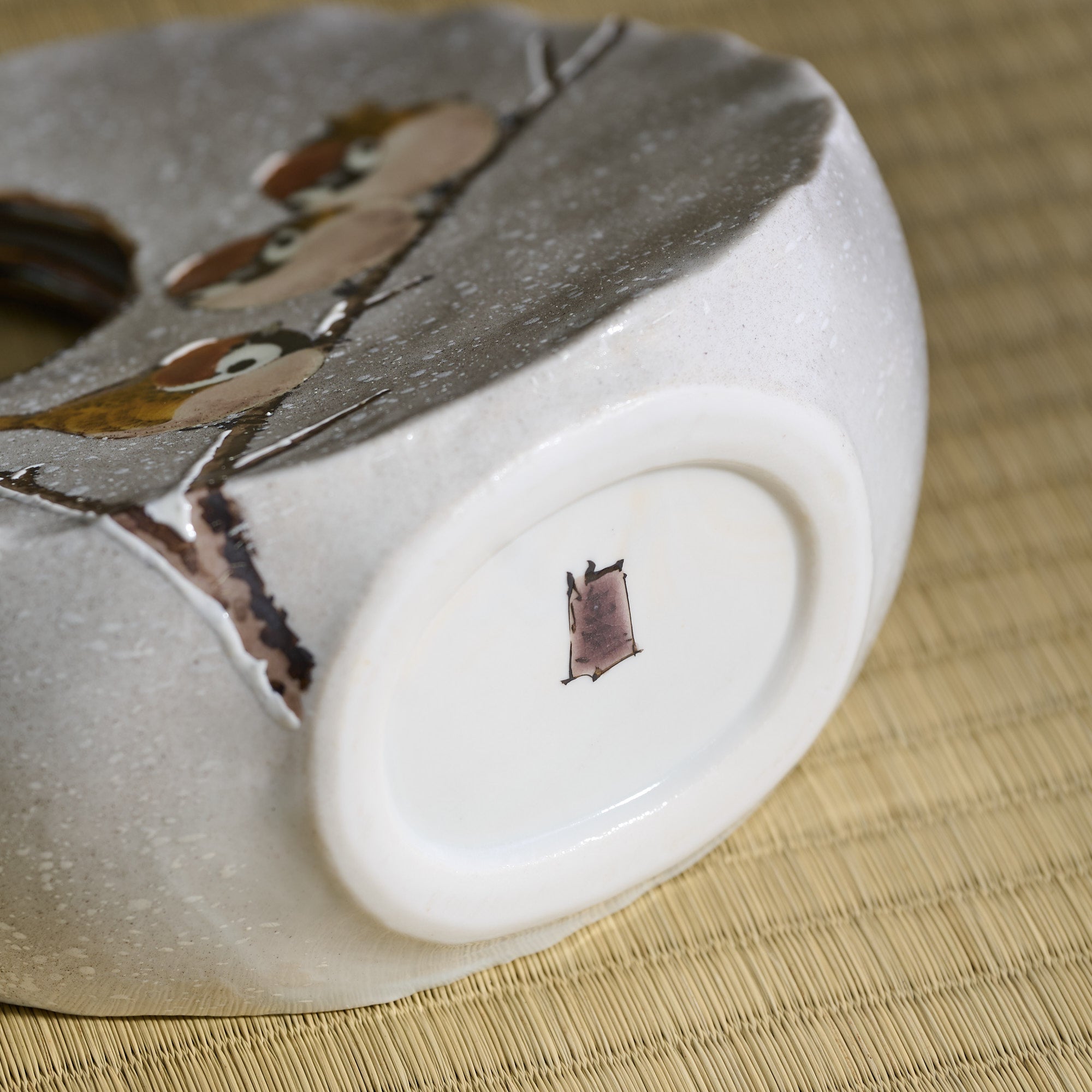 Snow and Sparrows Round-Window Japanese Flower Vase