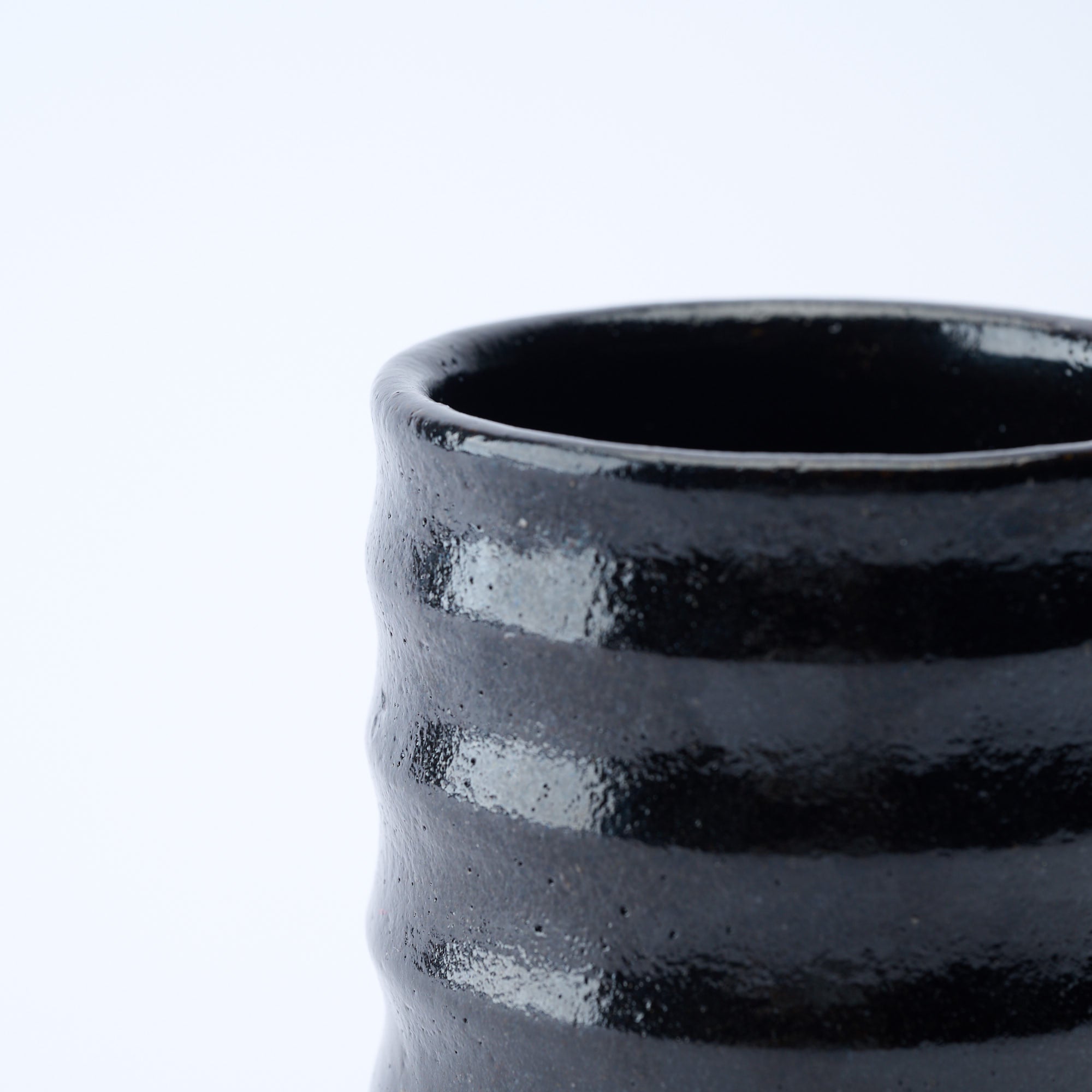 Black Raku Yunomi Japanese Teacup