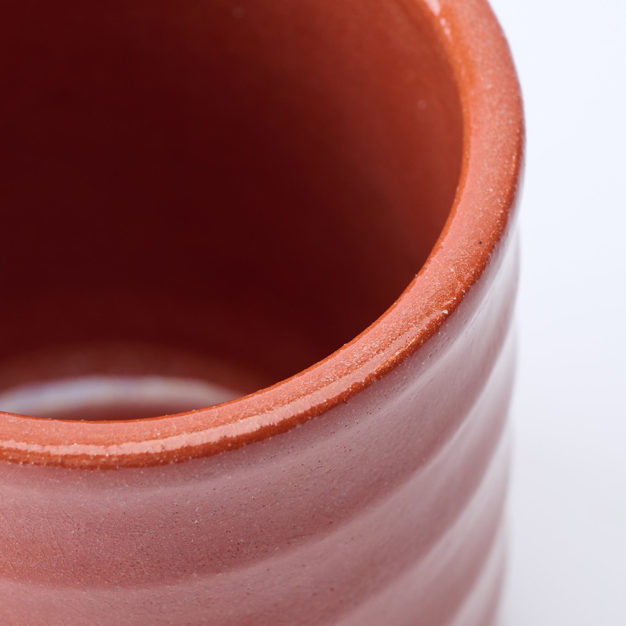 Red Raku Yunomi Japanese Teacup