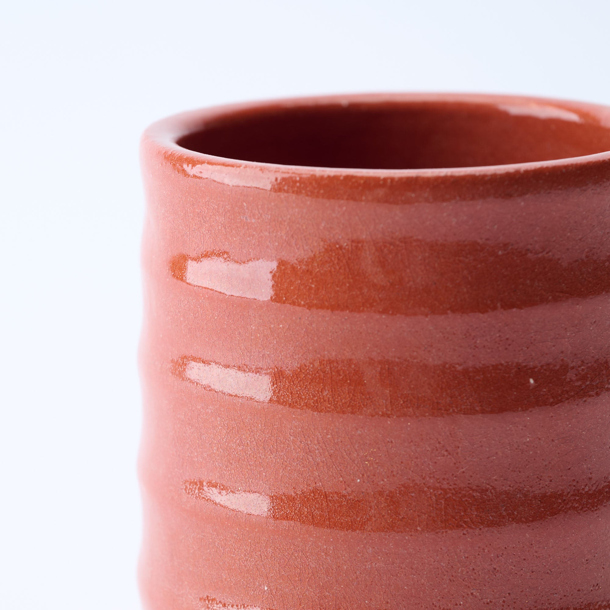 Red Raku Yunomi Japanese Teacup