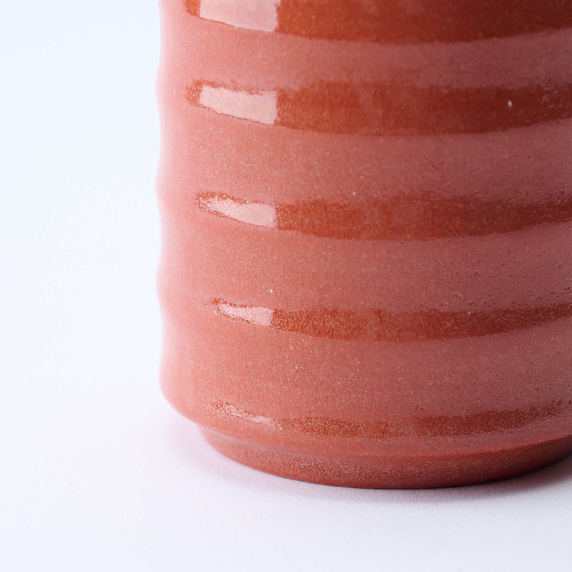 Red Raku Yunomi Japanese Teacup