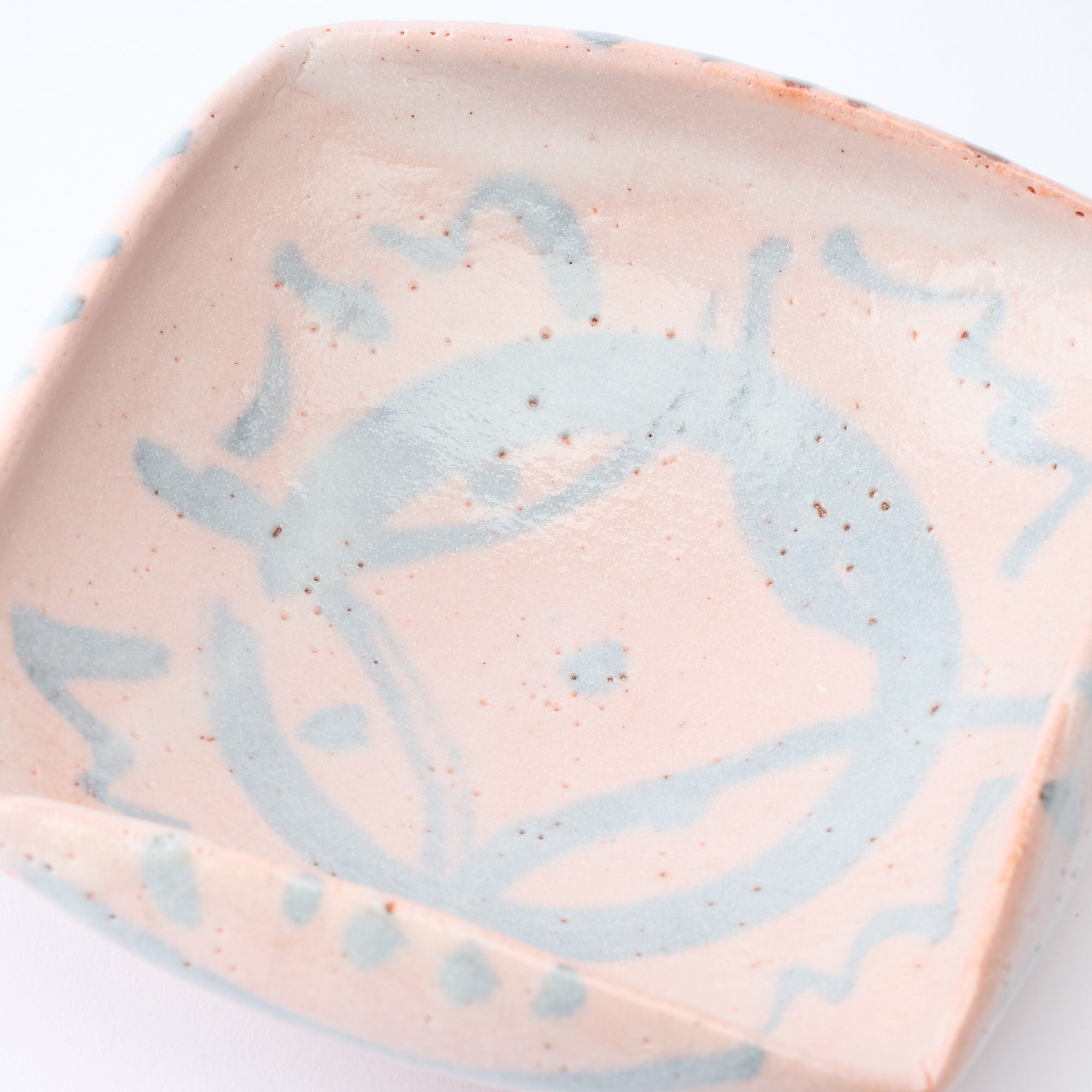Patterned Shino Blush Square Medium Bowl