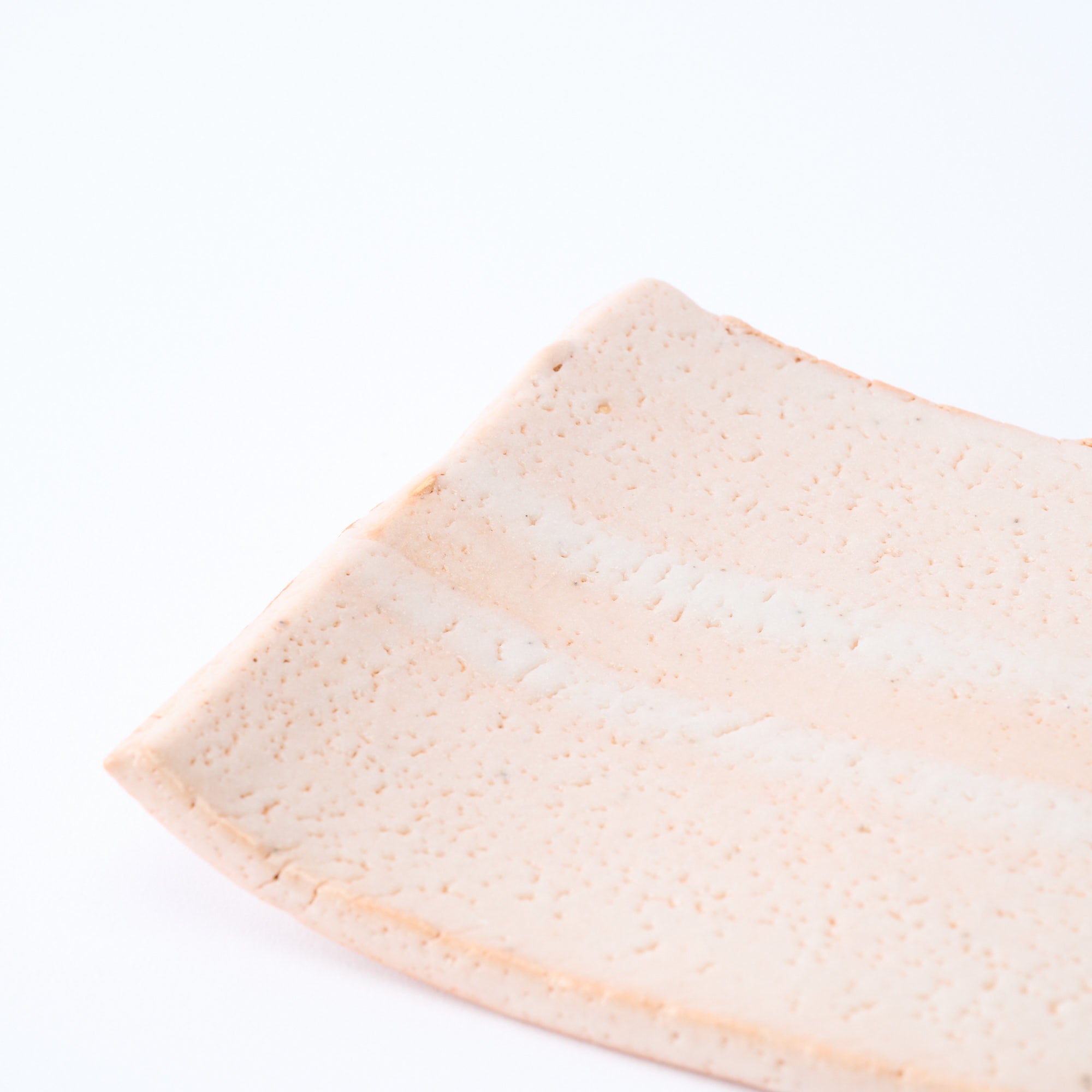 Shino Blush Flat Rectangular Dinner Plate