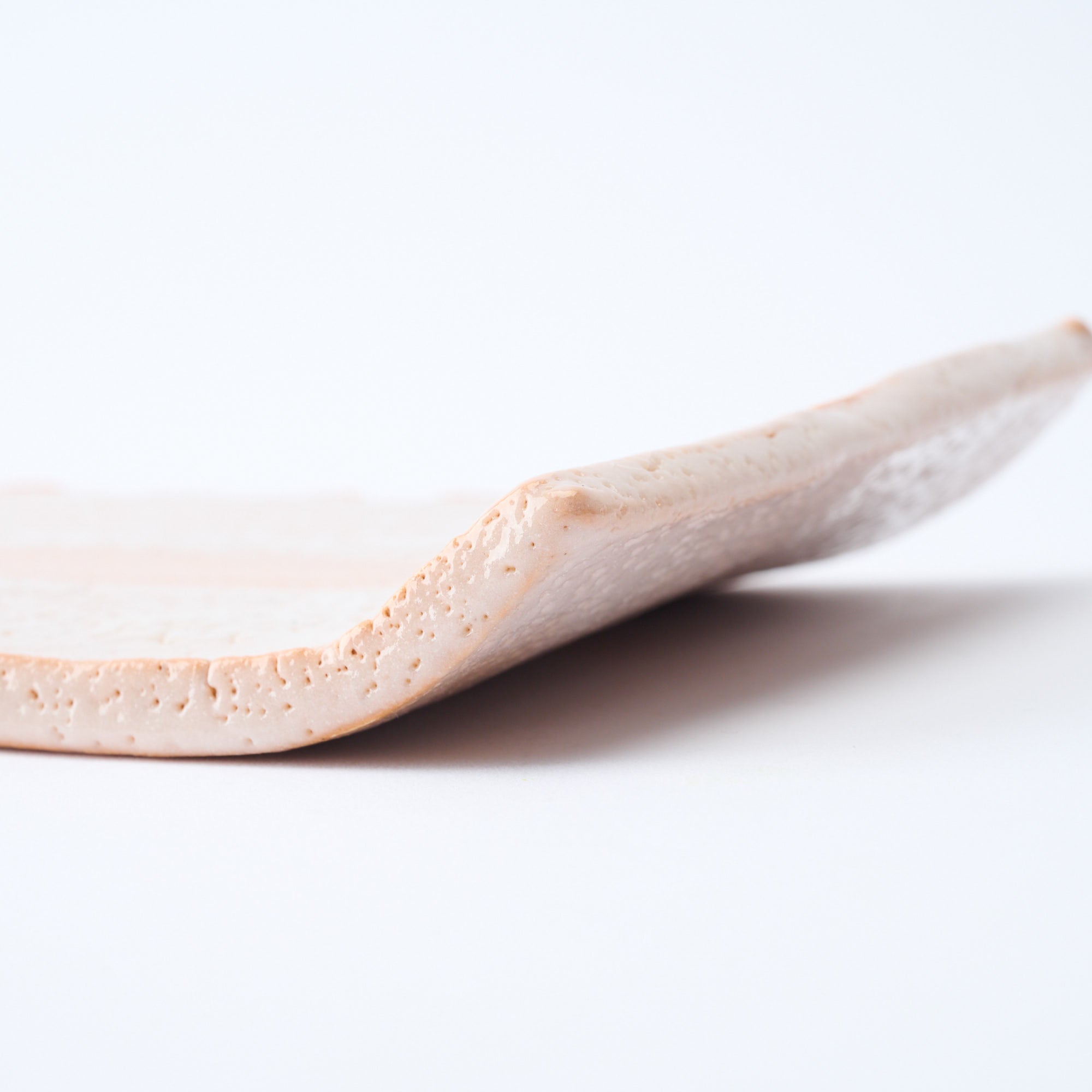 Shino Blush Flat Rectangular Dinner Plate