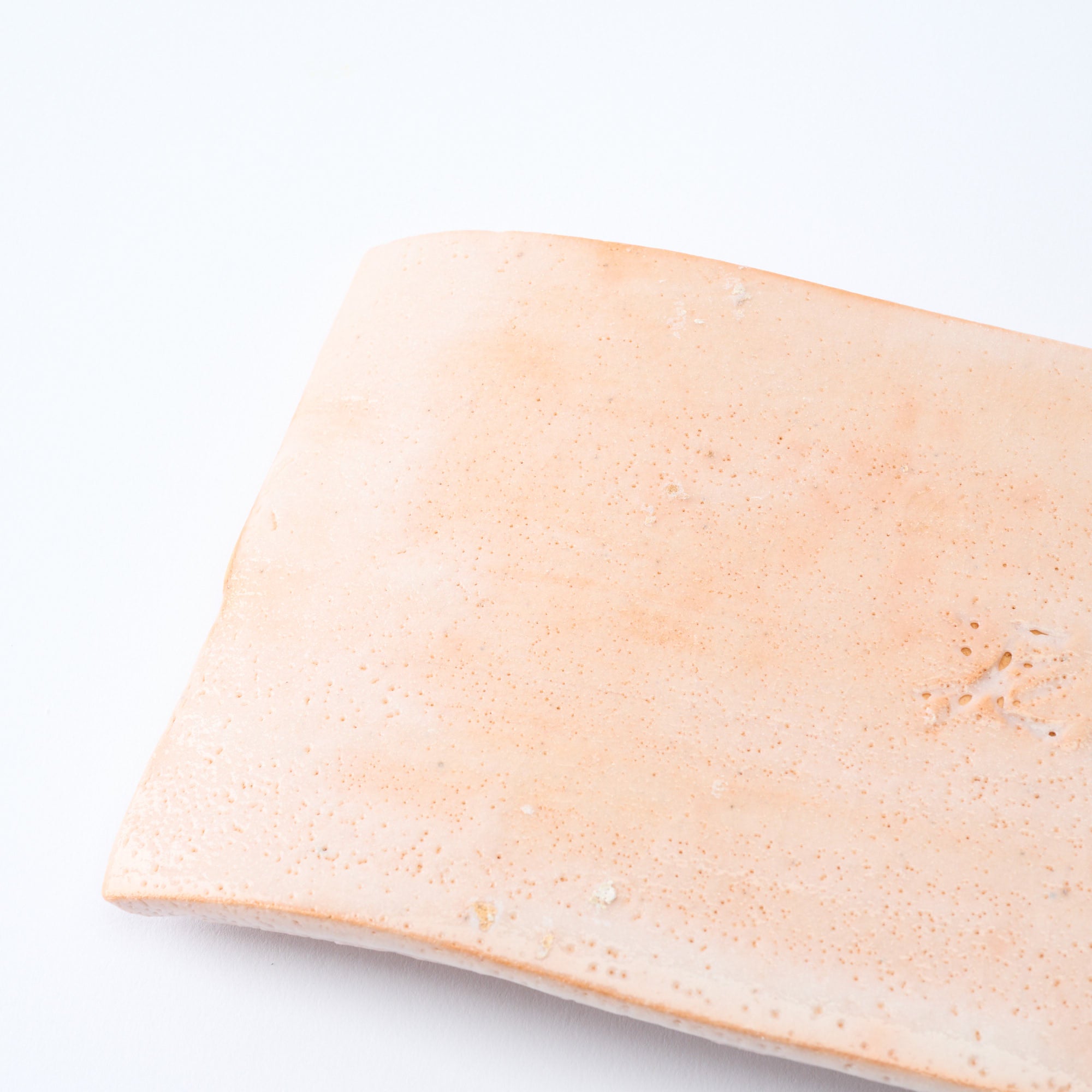 Shino Blush Flat Rectangular Dinner Plate