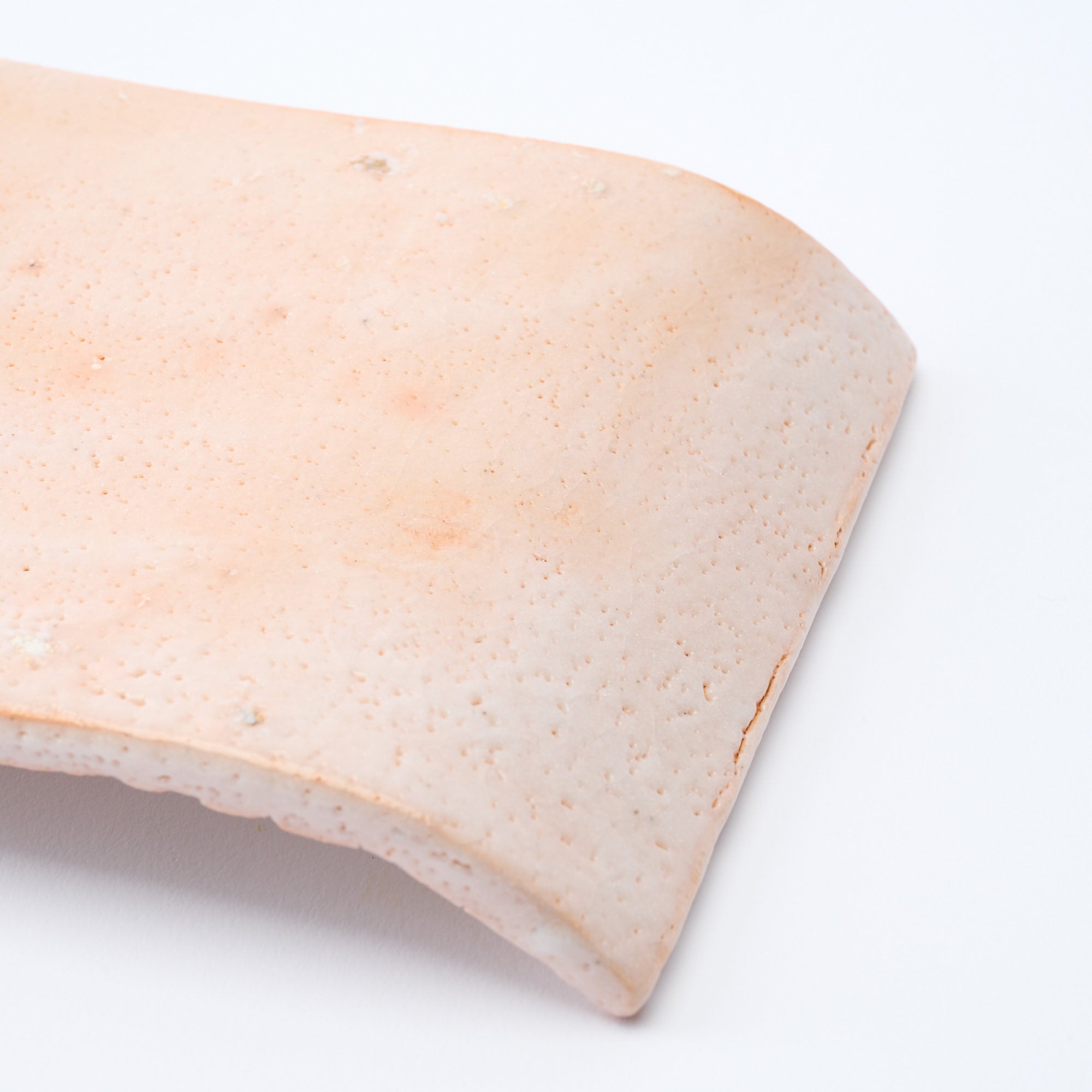 Shino Blush Flat Rectangular Dinner Plate