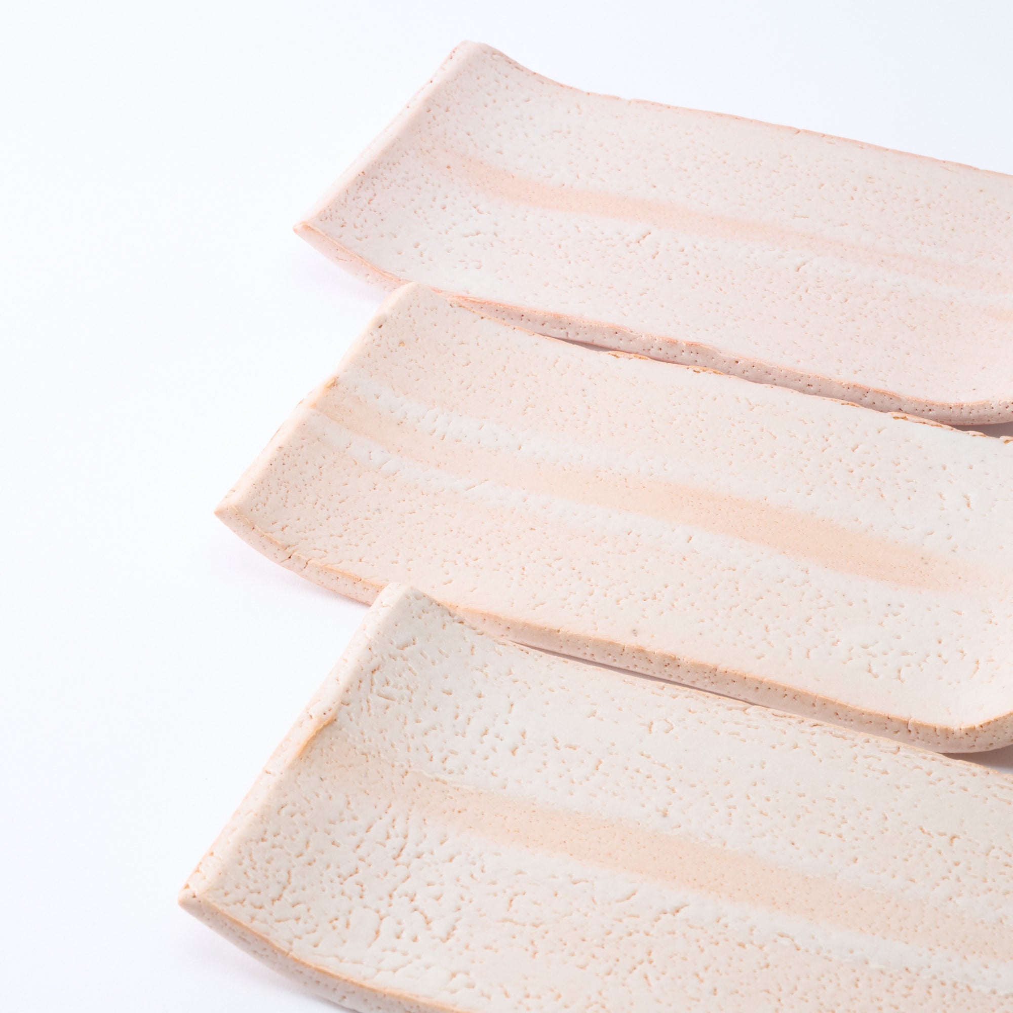 Shino Blush Flat Rectangular Dinner Plate