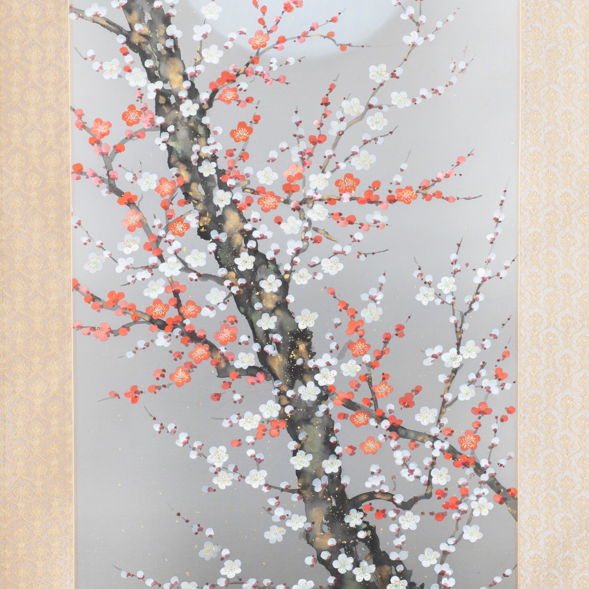 Plum Blossoms Under the Moon Kakejiku Hanging Scroll