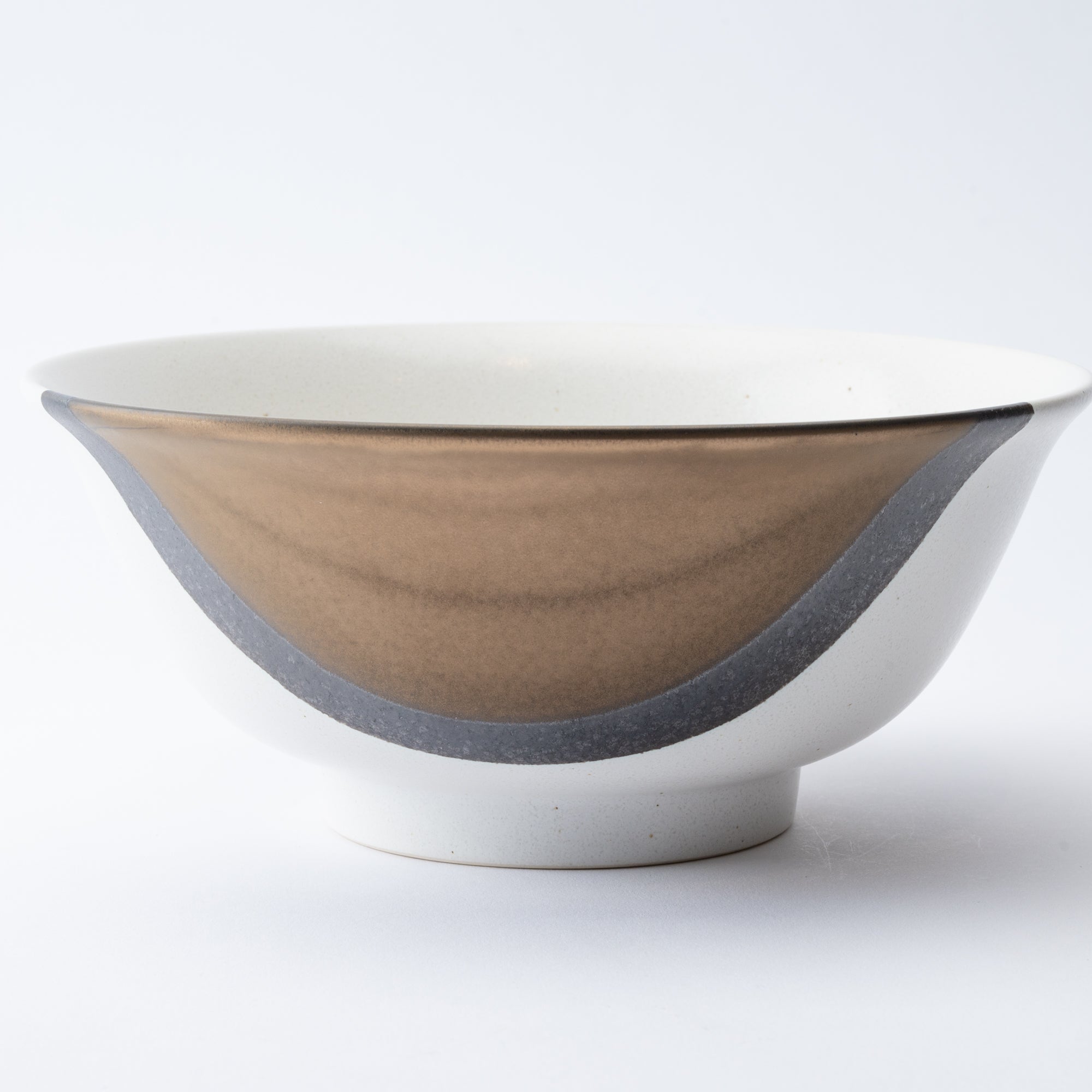 Bronze Luster with Matte Cream Ramen Bowl 8.9 IN