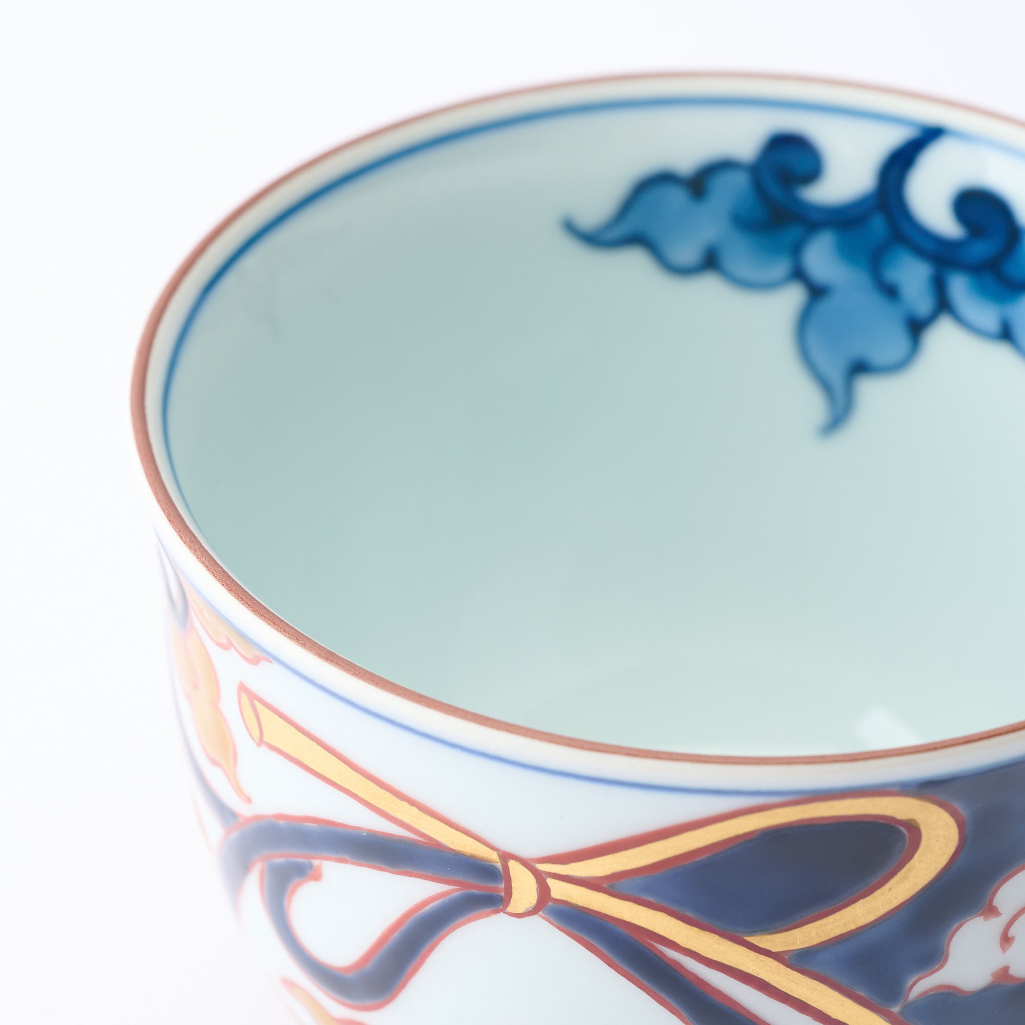 Deep Cobalt Knotted Arabesque Cup and Saucer　