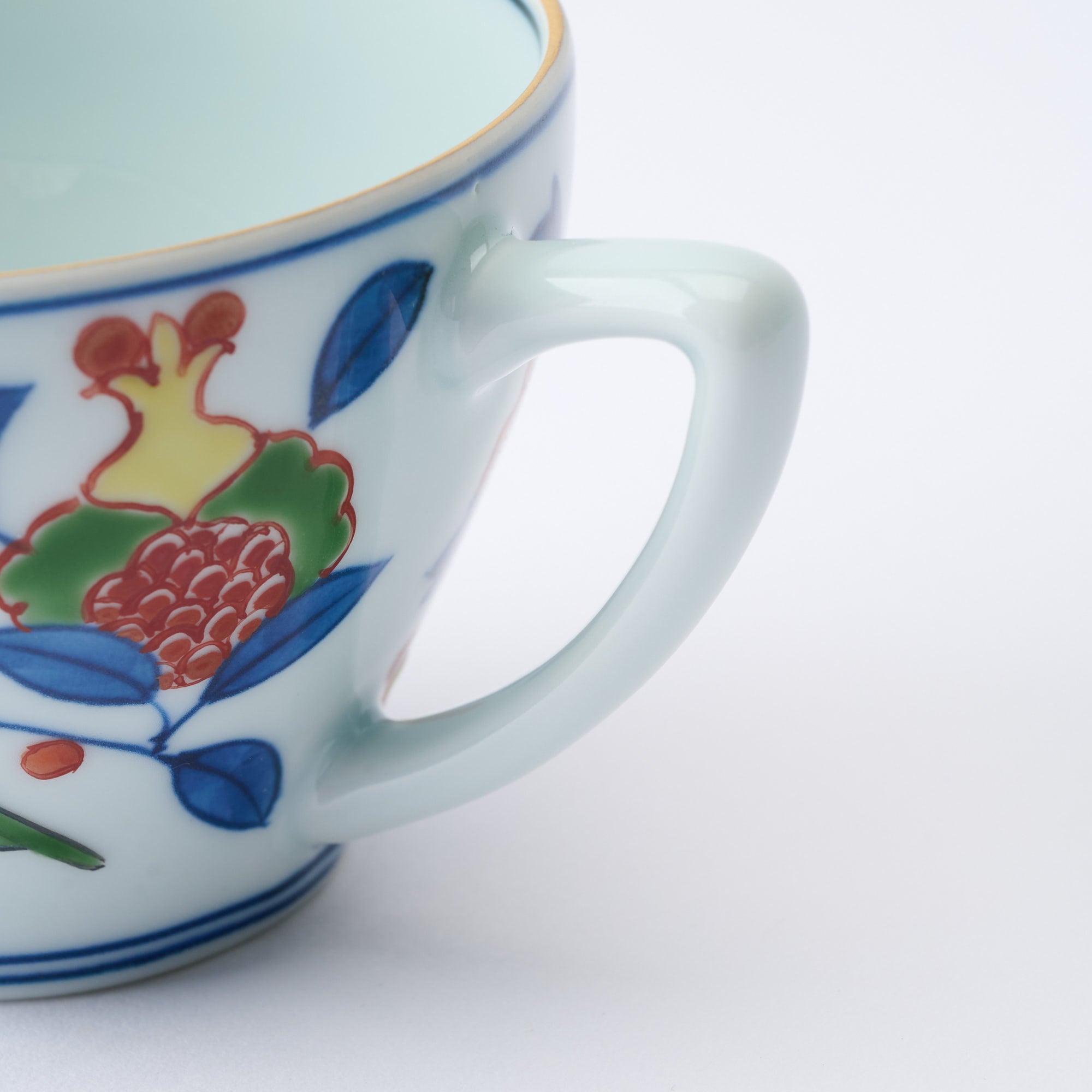 Somenishiki Pomegranate and Flower Cup and Saucer