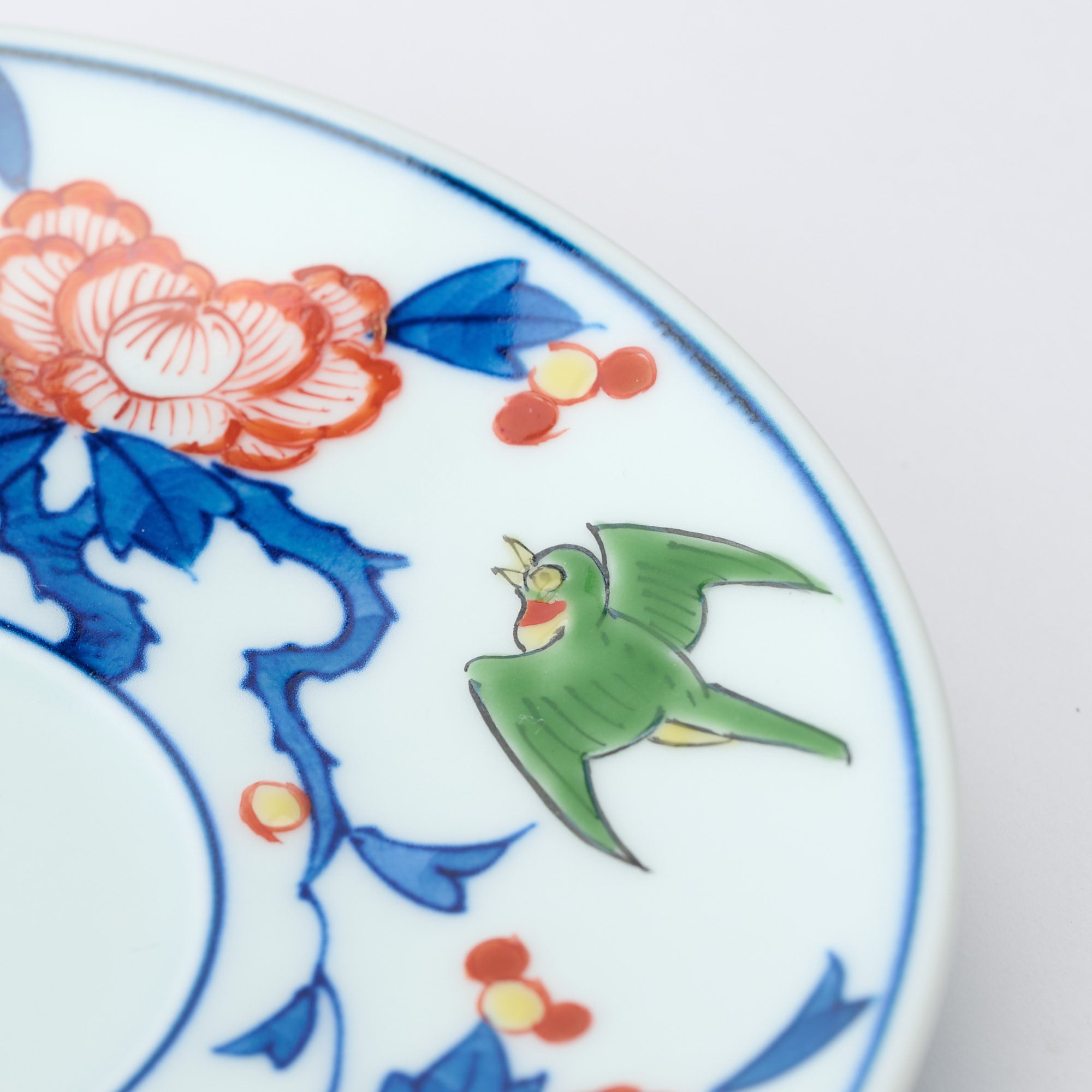 Somenishiki Pomegranate and Flower Cup and Saucer