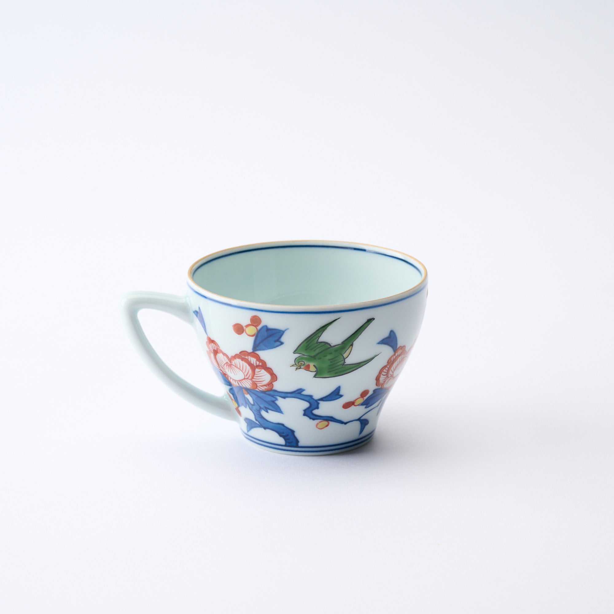 Somenishiki Pomegranate and Flower Cup and Saucer