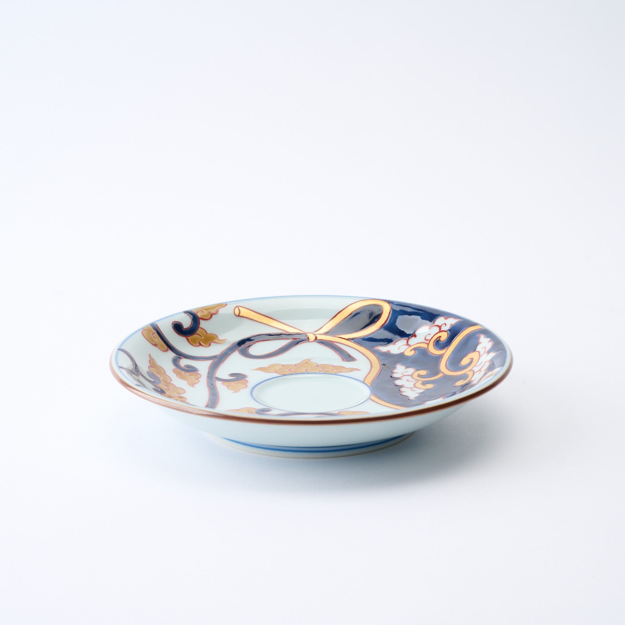 Deep Cobalt Knotted Arabesque Cup and Saucer　