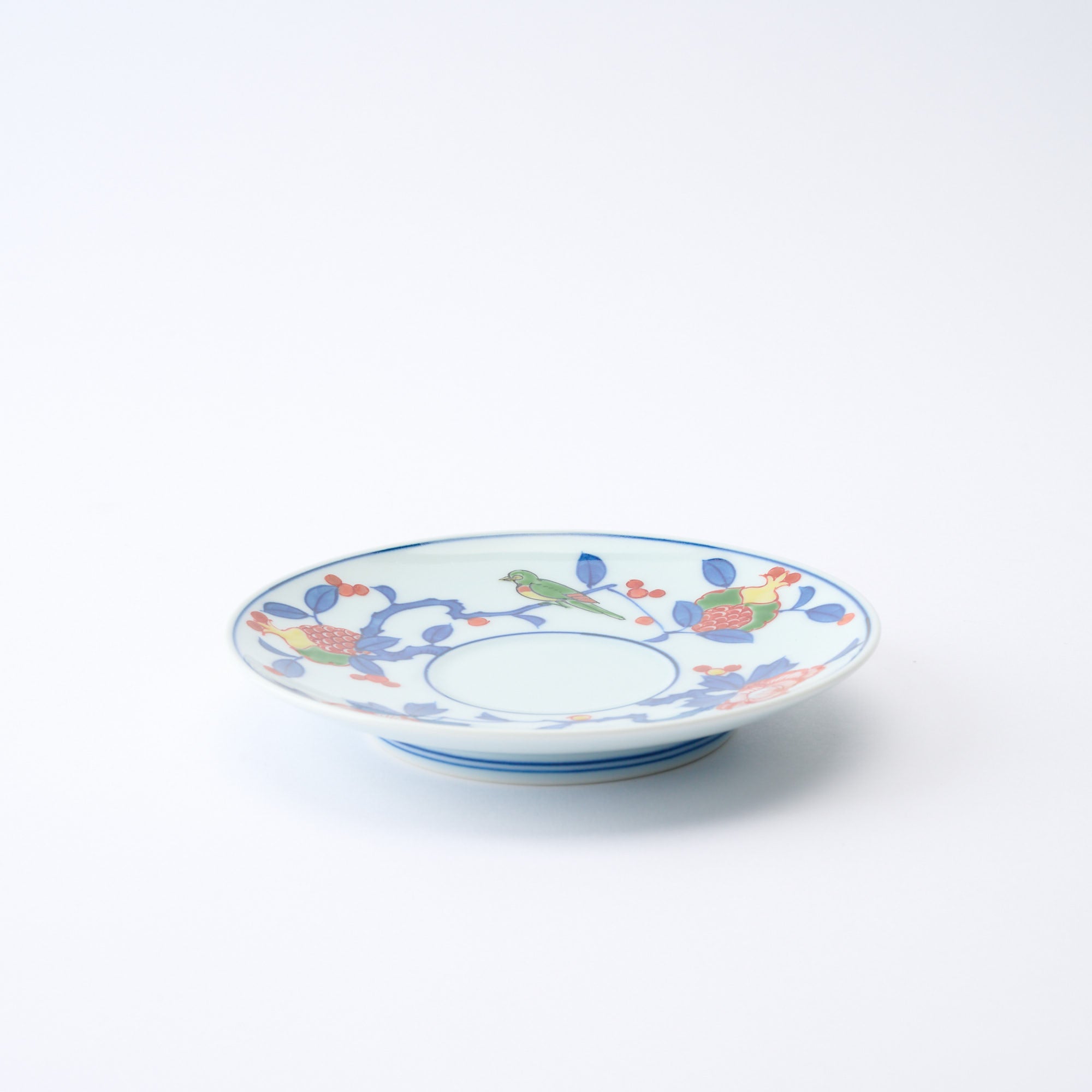 Somenishiki Pomegranate and Flower Cup and Saucer