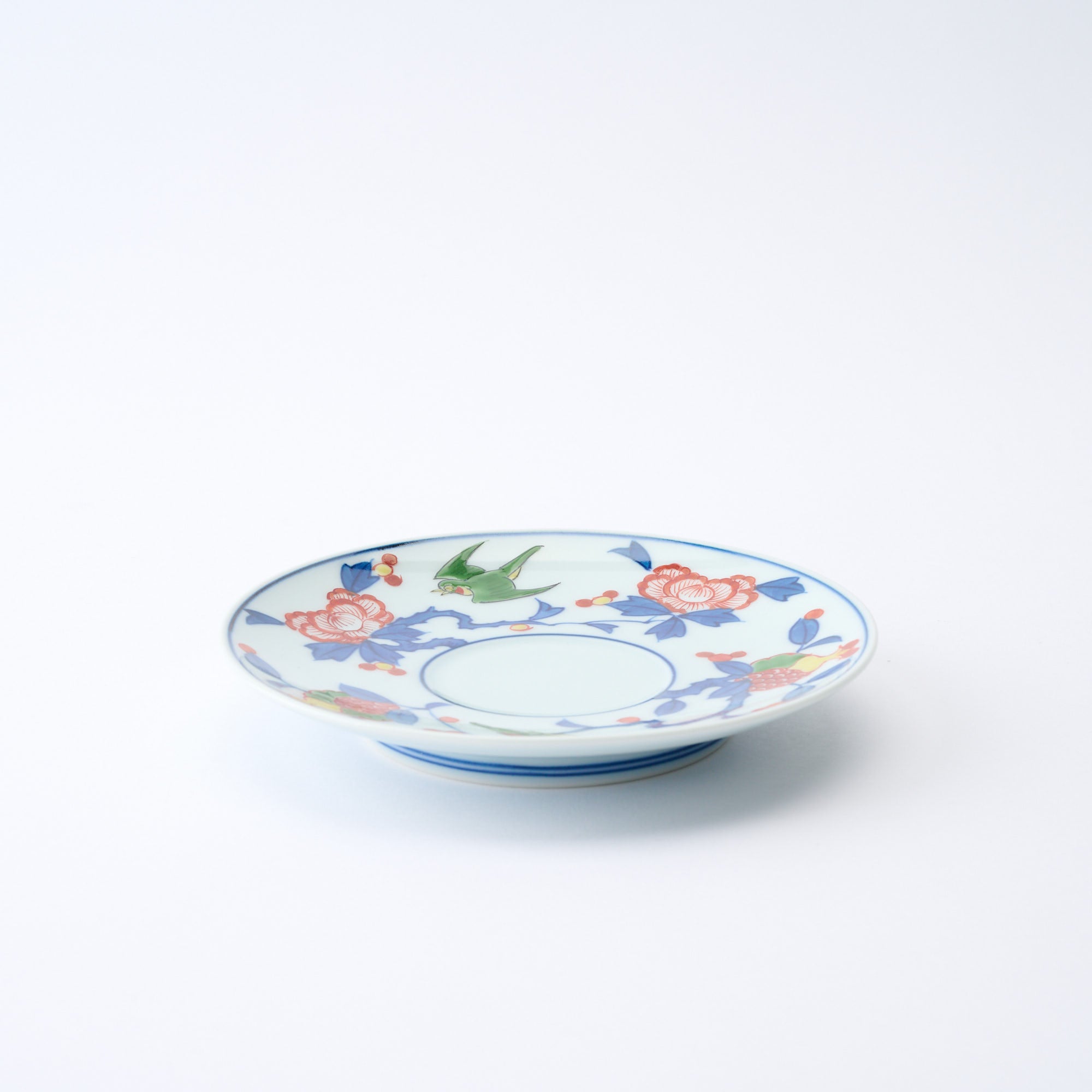 Somenishiki Pomegranate and Flower Cup and Saucer