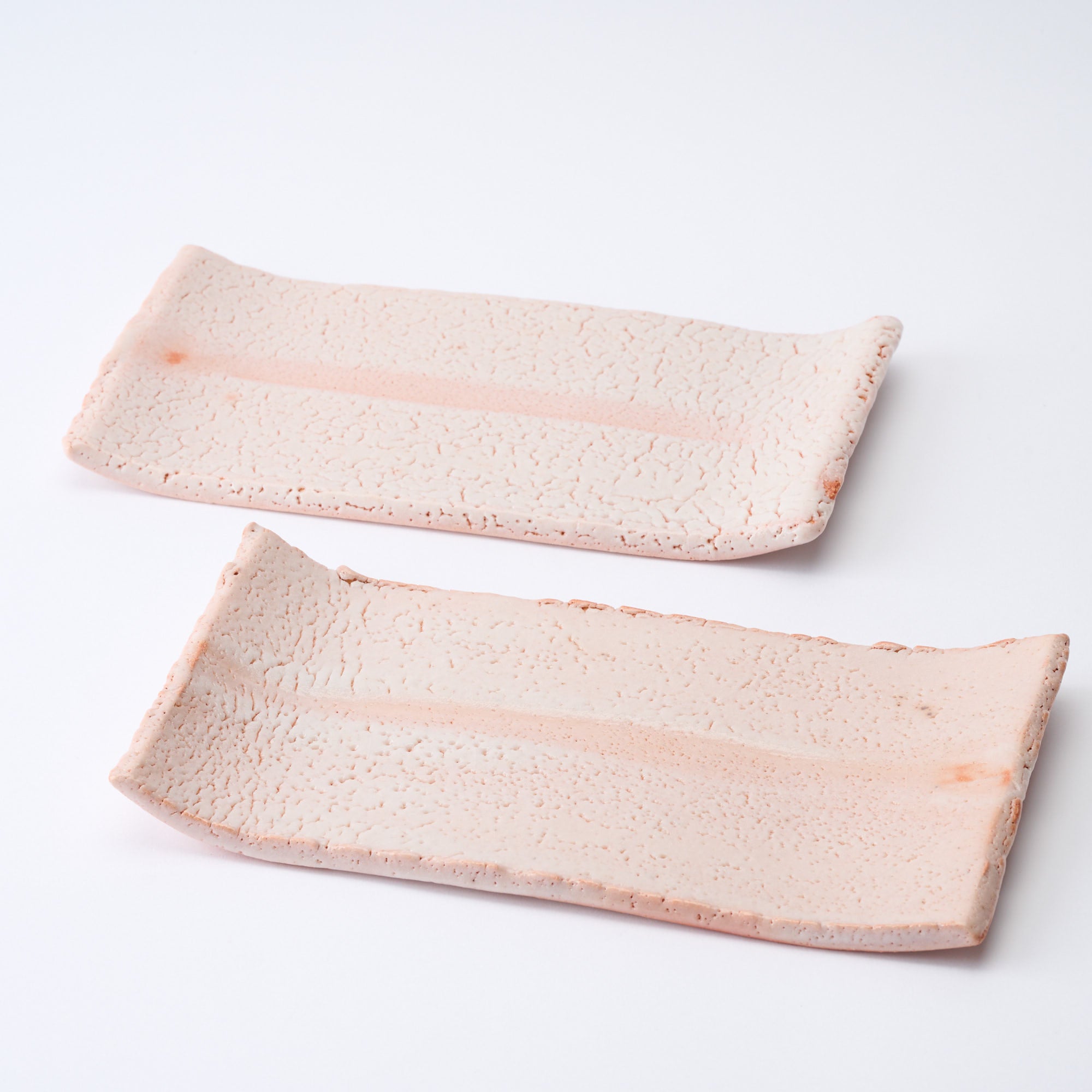 Shino Blush Flat Rectangular Dinner Plate