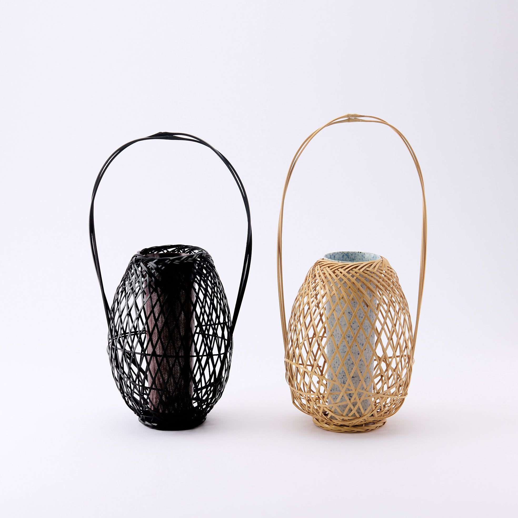 Oval Basketry Japanese Flower Vase