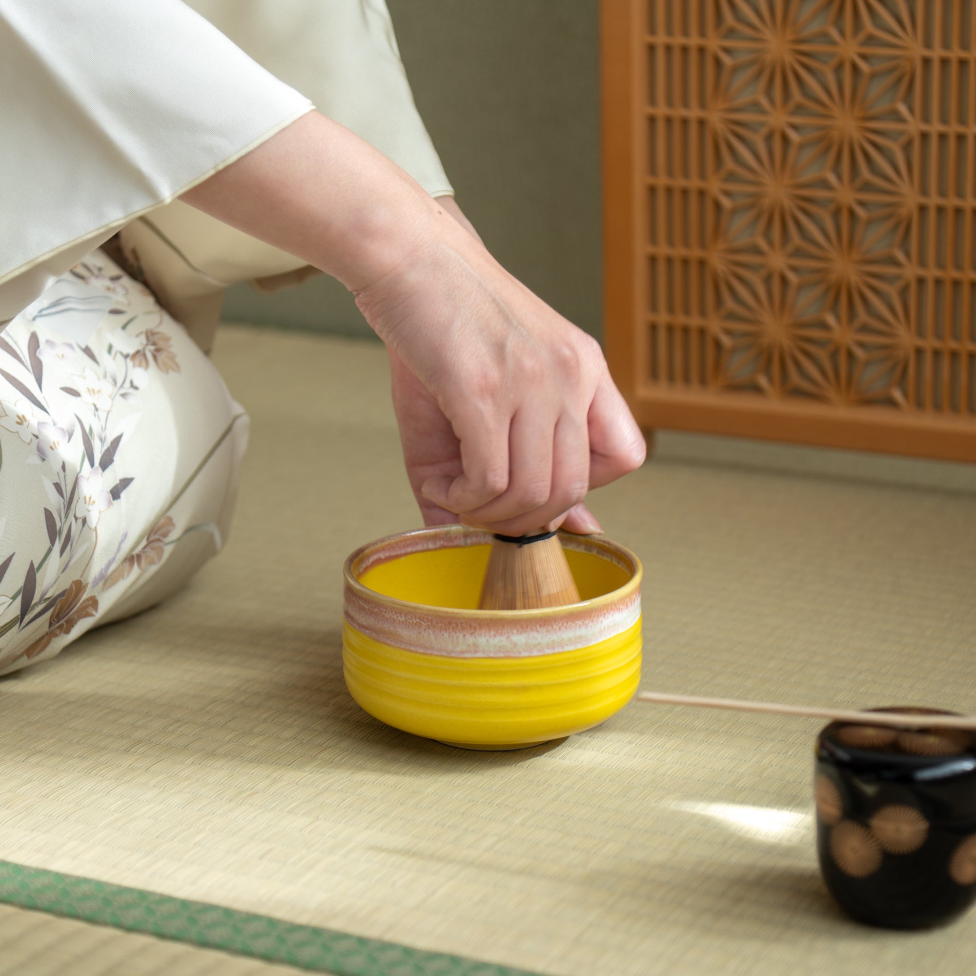 Blossom & Golden Yellow Matcha Bowl
