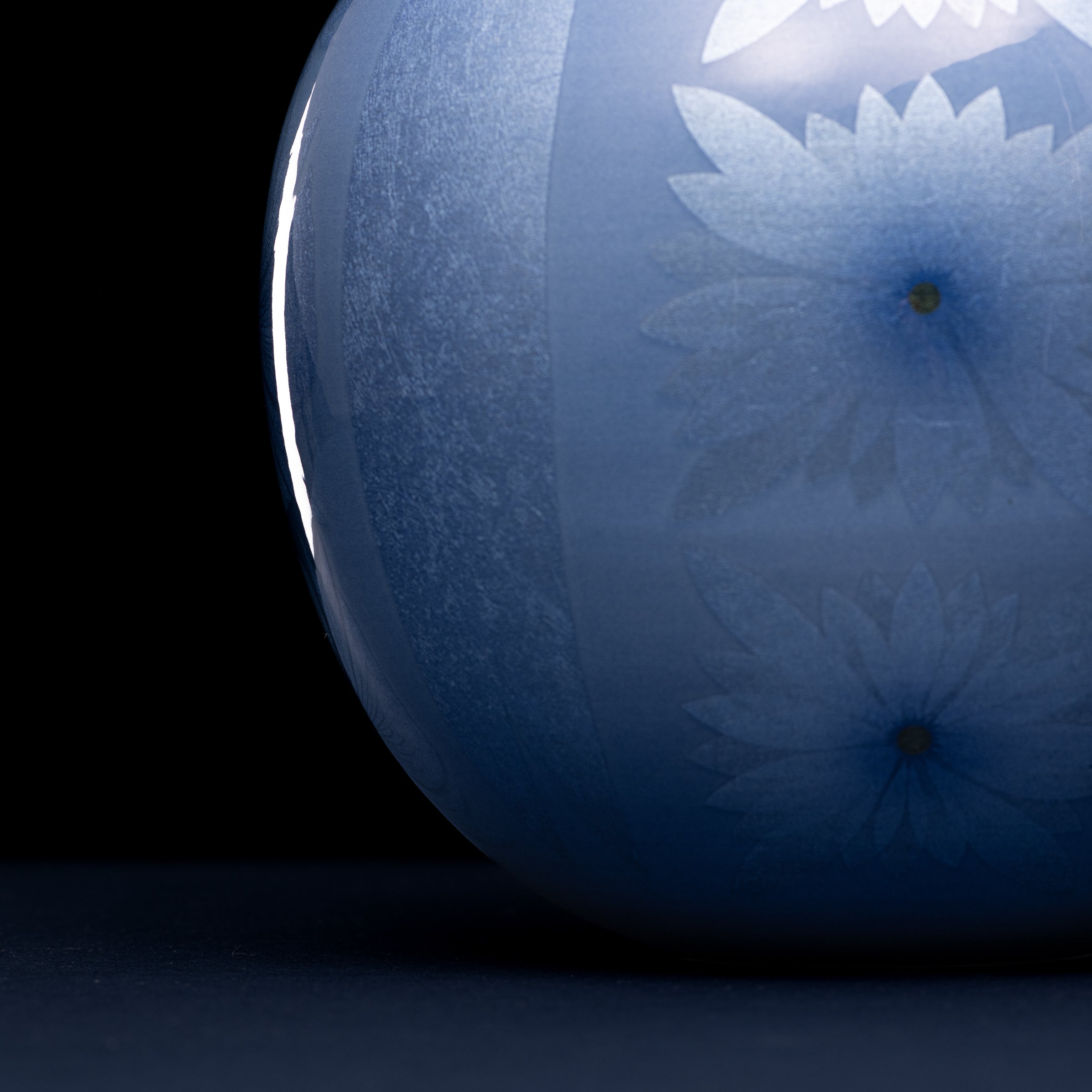 Yuri-Ginsai Pale Azure Flower Pattern Vase