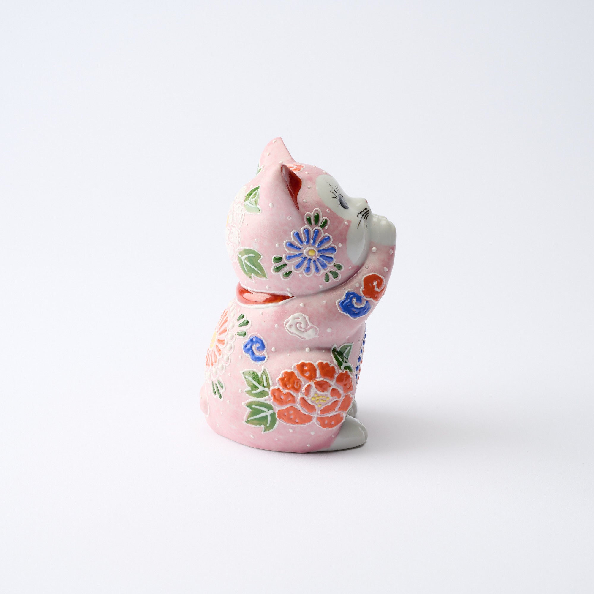 Pink Mori Oinori Neko Lucky Cat 4.5 in