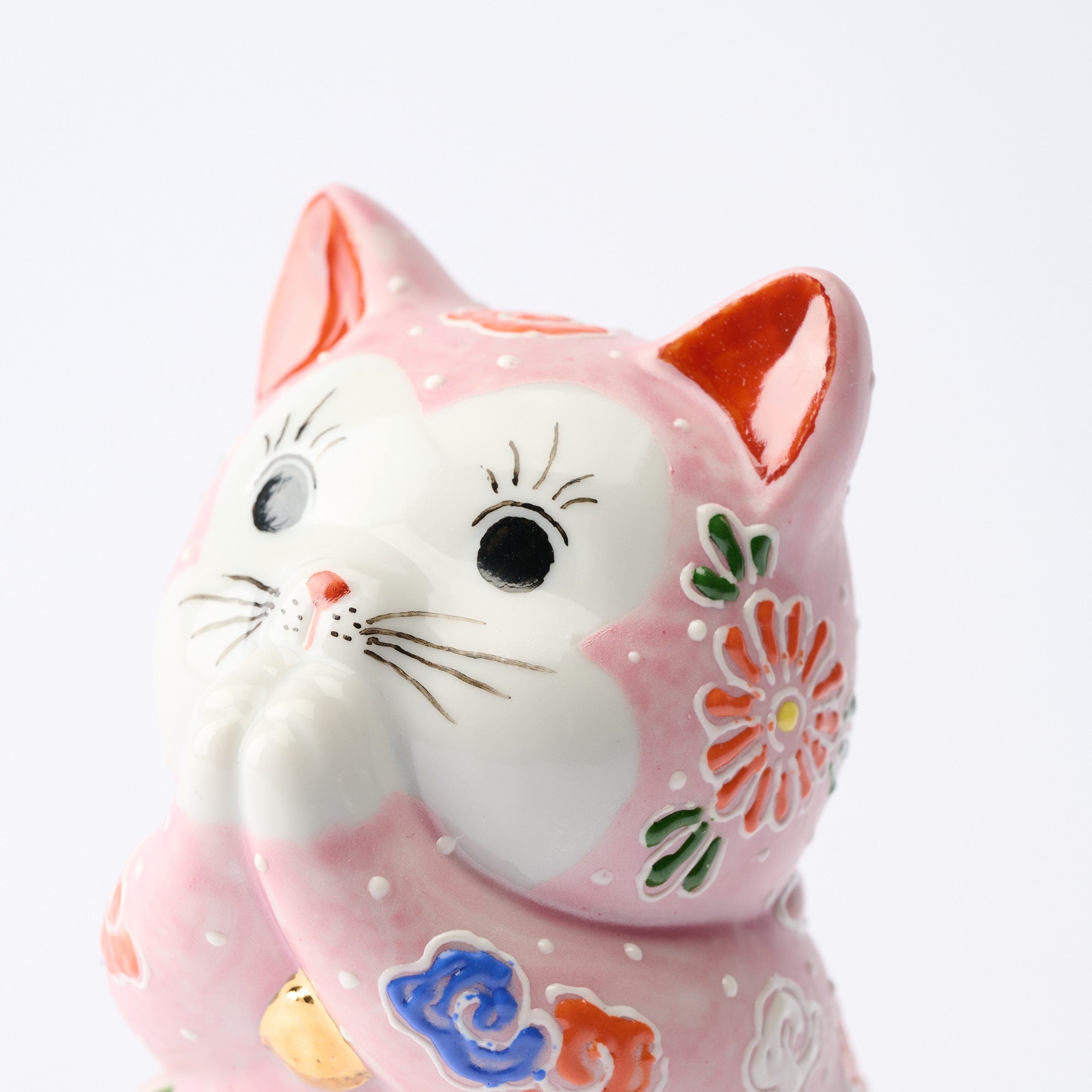 Pink Mori Oinori Neko Lucky Cat 4.5 in