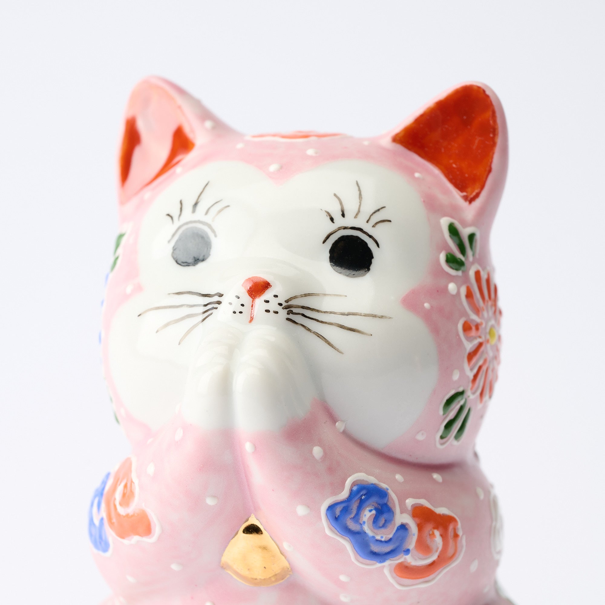 Pink Mori Oinori Neko Lucky Cat 4.5 in