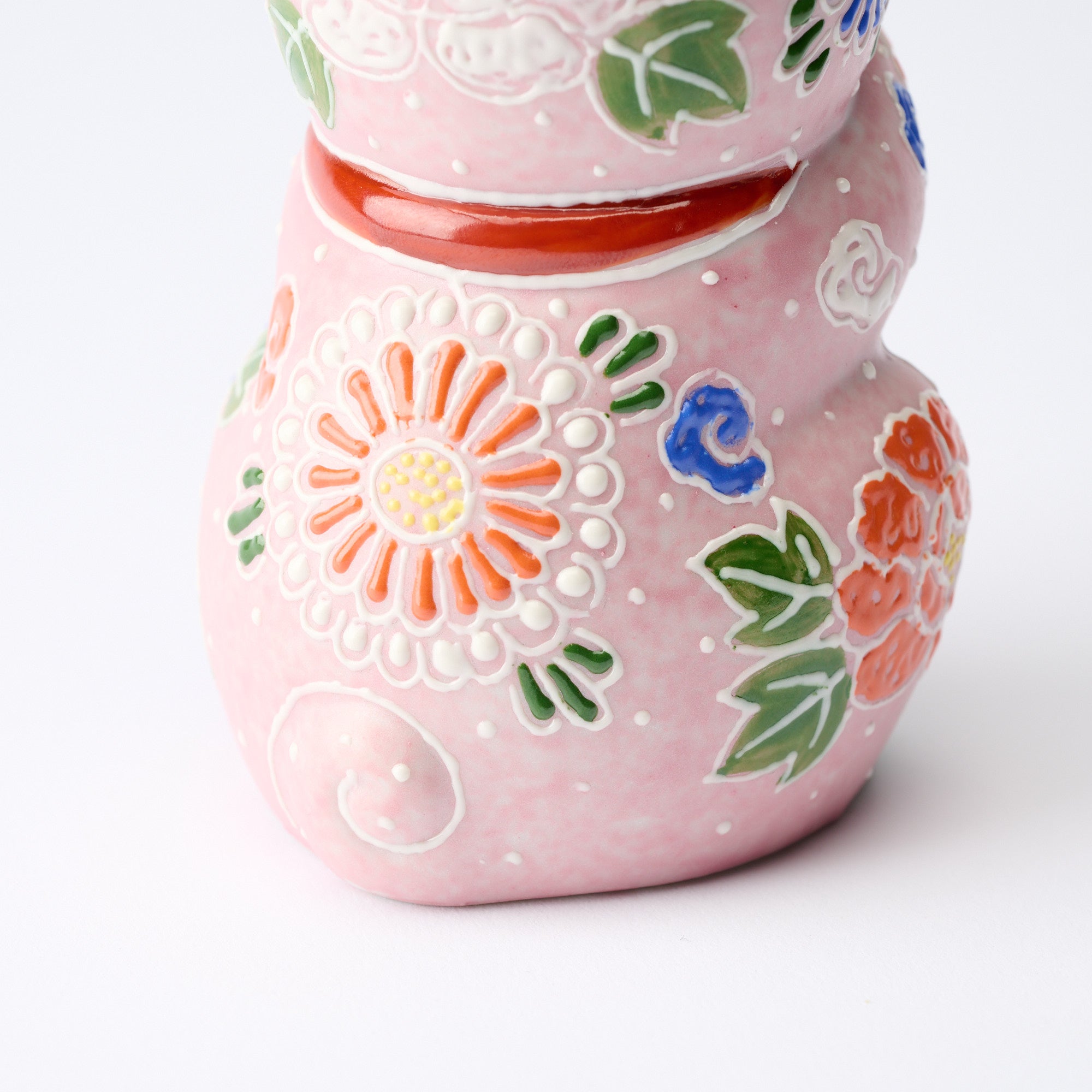 Pink Mori Oinori Neko Lucky Cat 4.5 in