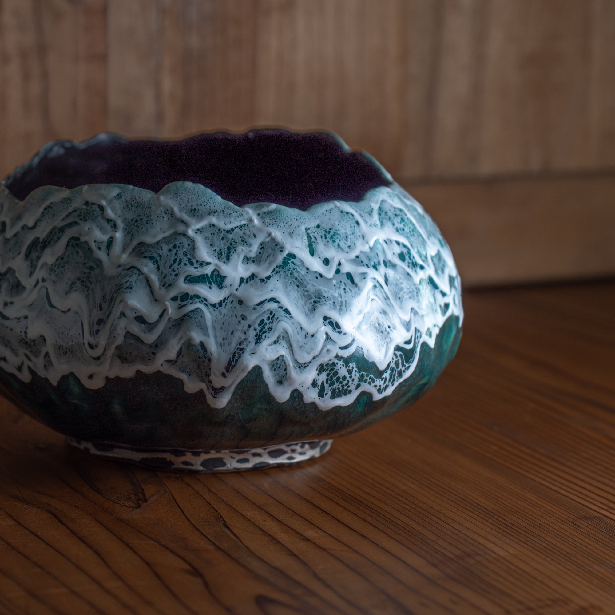 Sazameku Cascade Round Japanese Flower Vase　