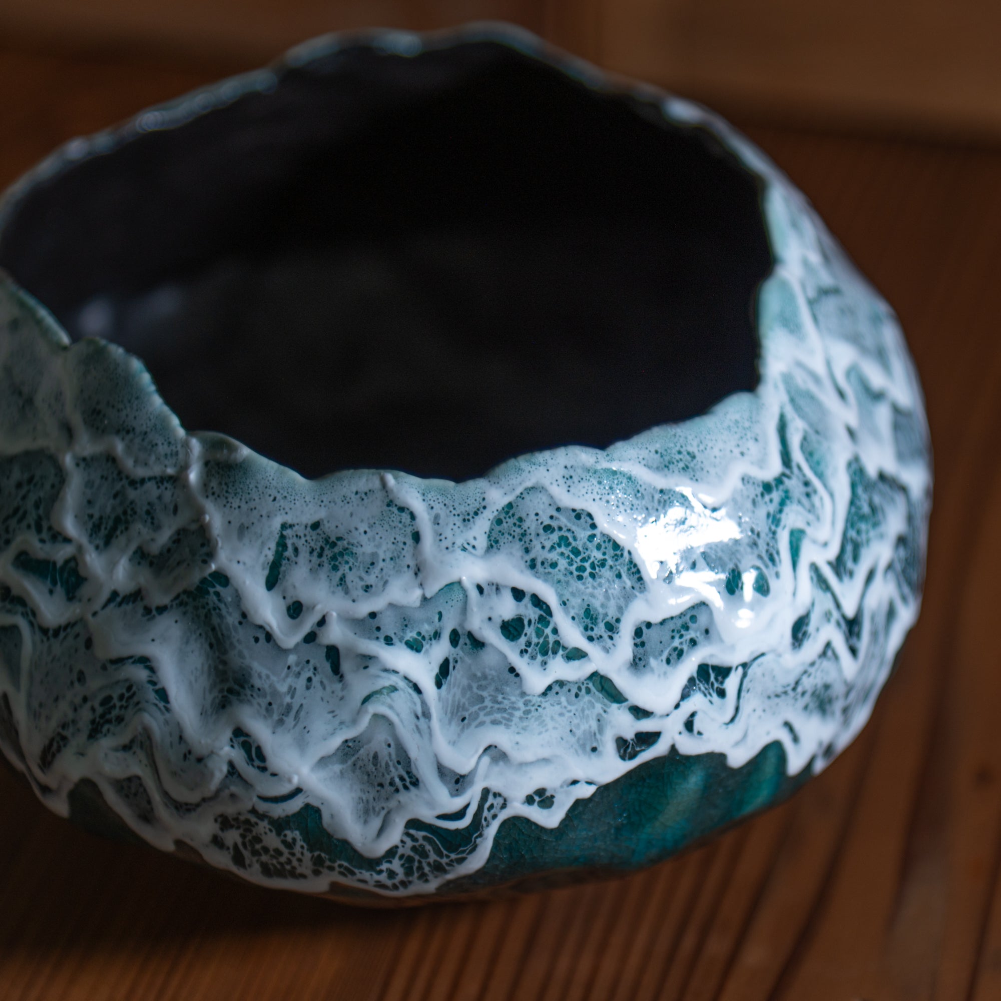 Sazameku Cascade Round Japanese Flower Vase　