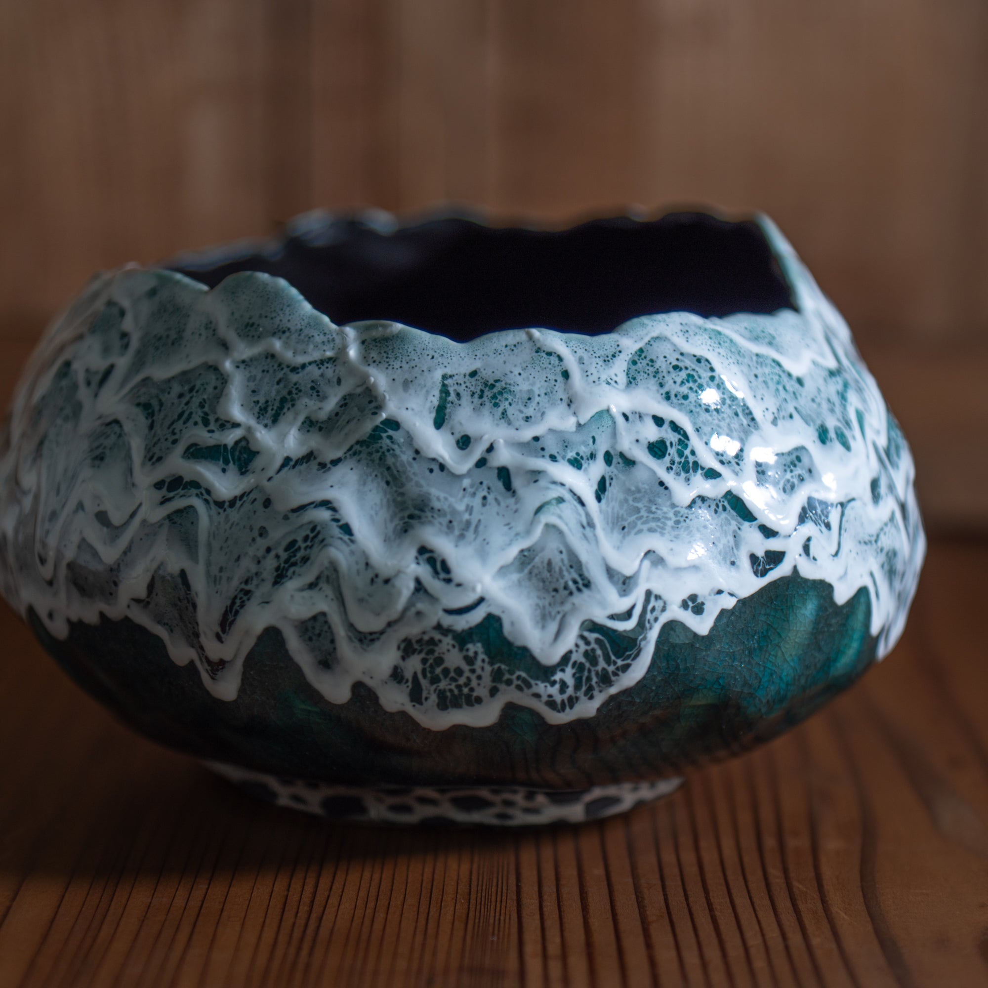 Sazameku Cascade Round Japanese Flower Vase　