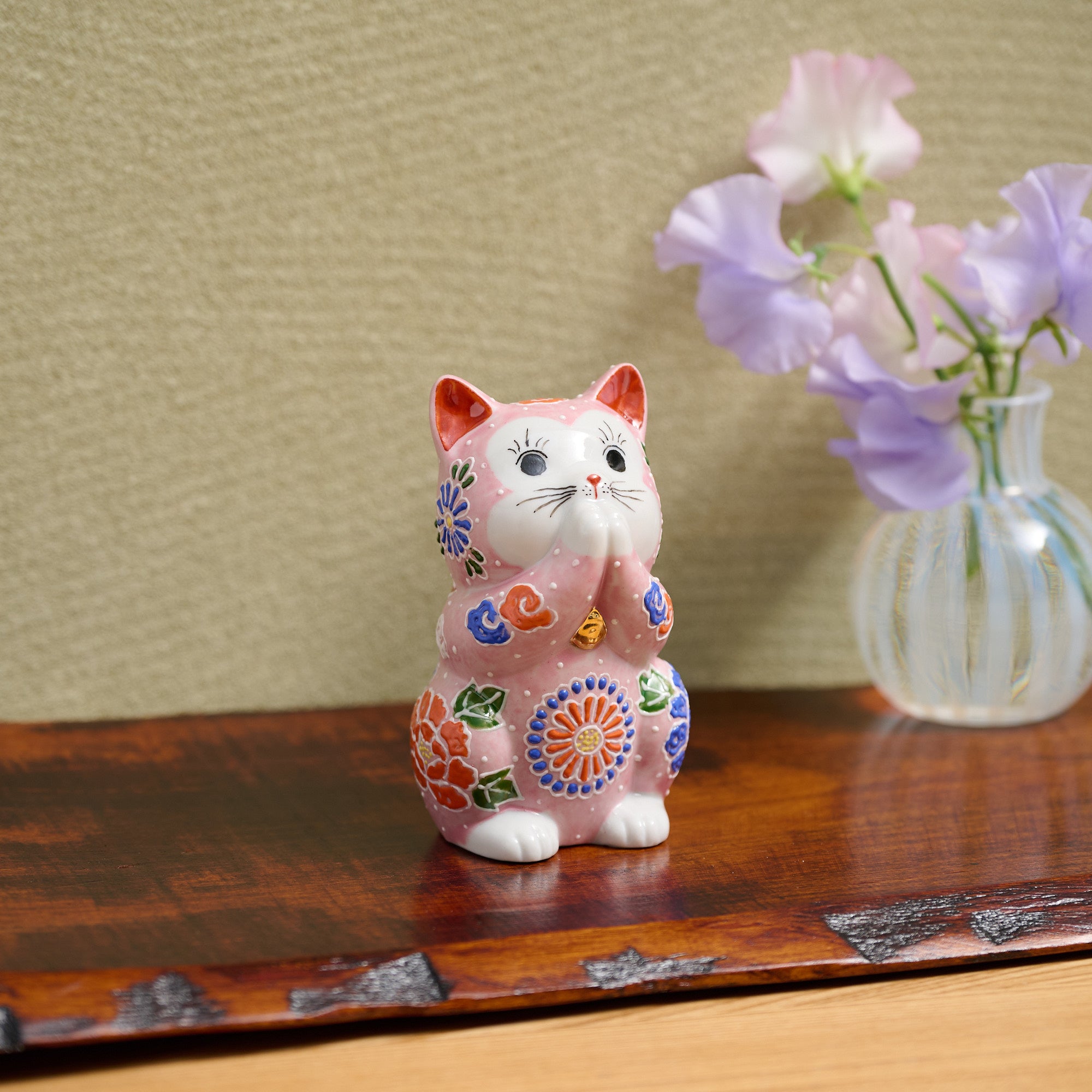 Pink Mori Oinori Neko Lucky Cat 4.5 in