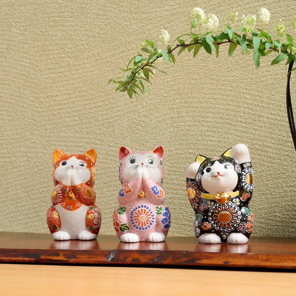 Pink Mori Oinori Neko Lucky Cat 4.5 in