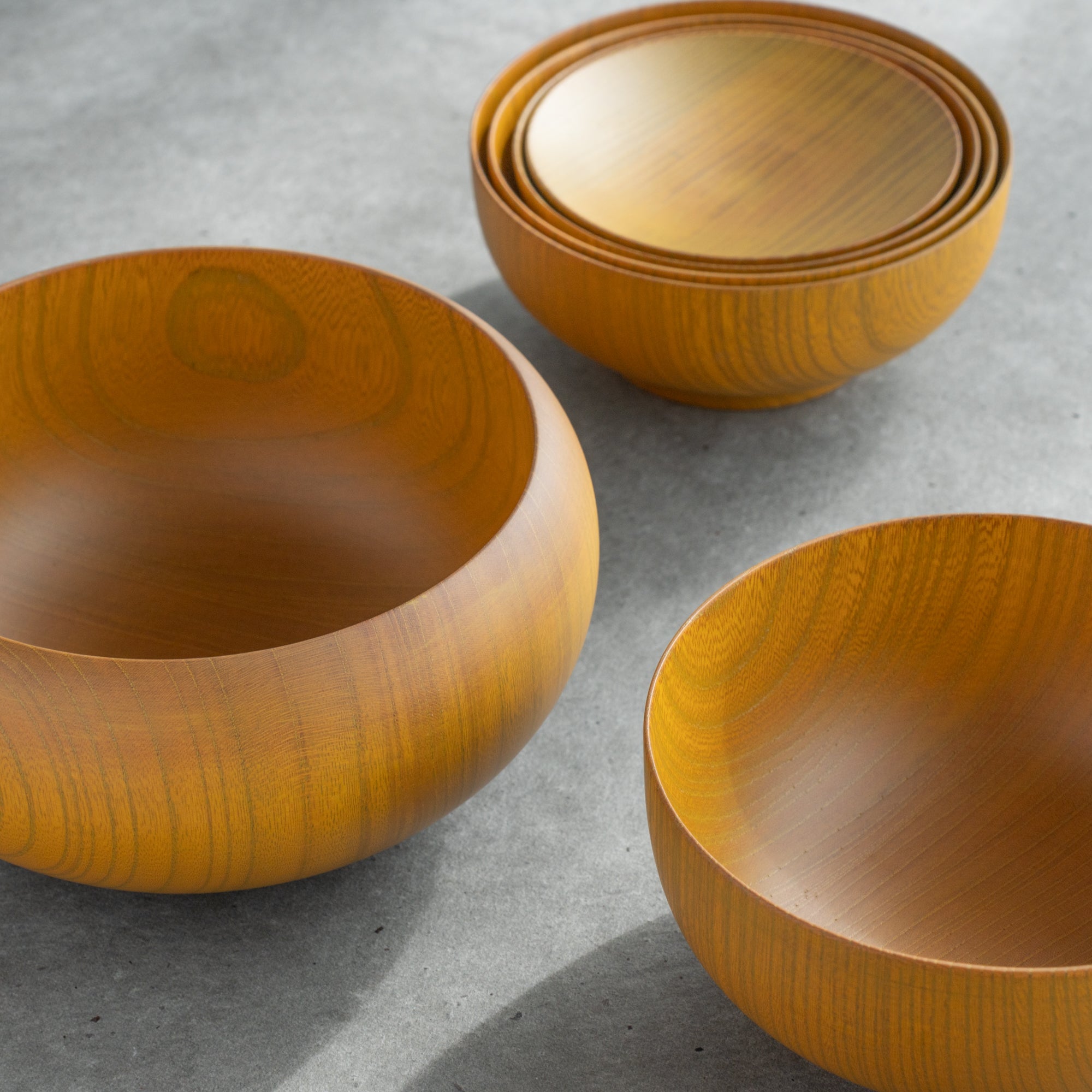 Yellow Matte Wipe-Lacquer Finish Oryoki Bowl Set