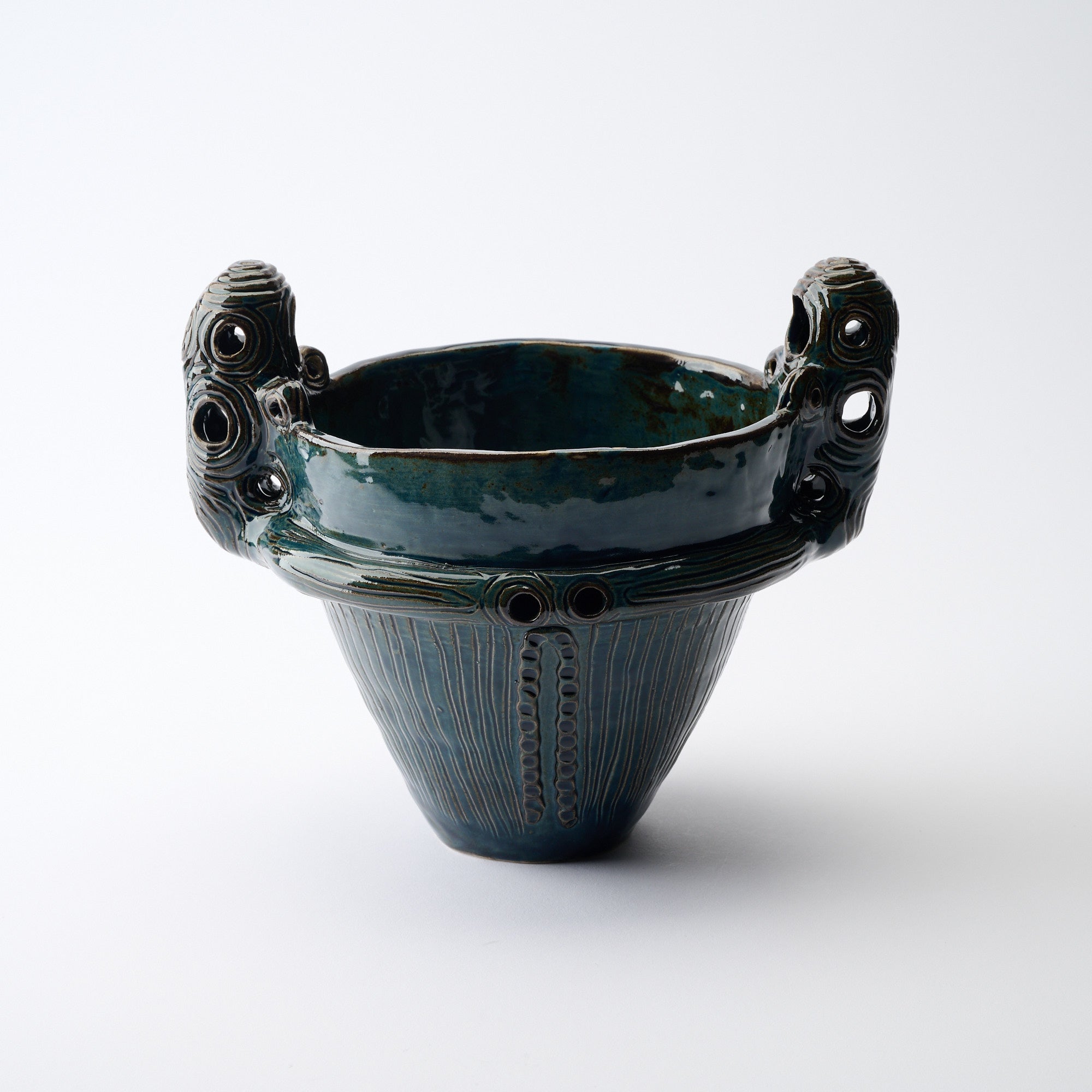 Suien Blue Jomon Cachepot