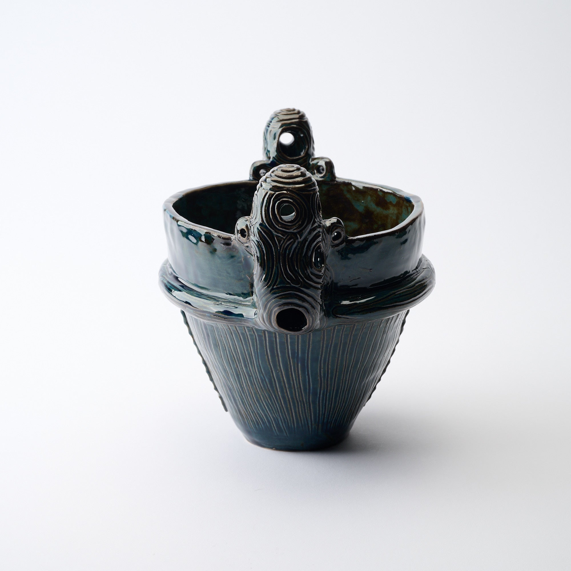 Suien Blue Jomon Cachepot