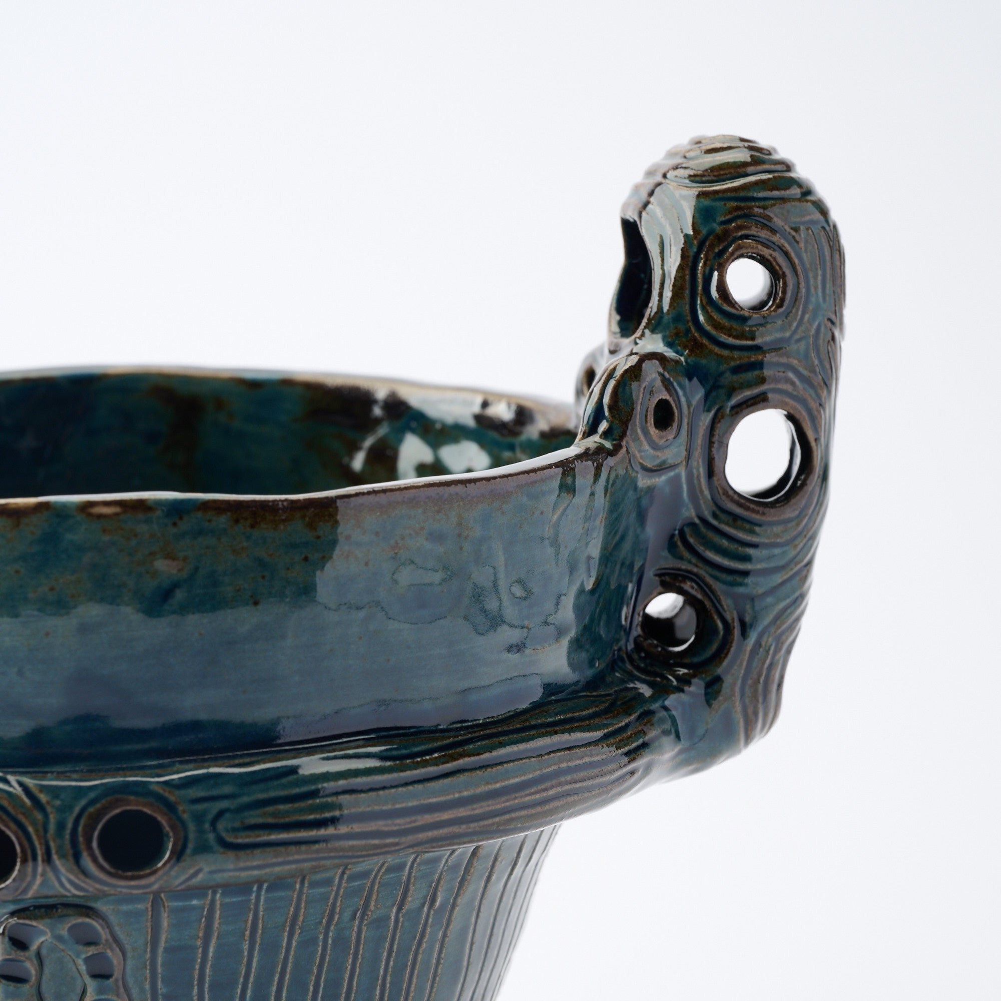 Suien Blue Jomon Cachepot