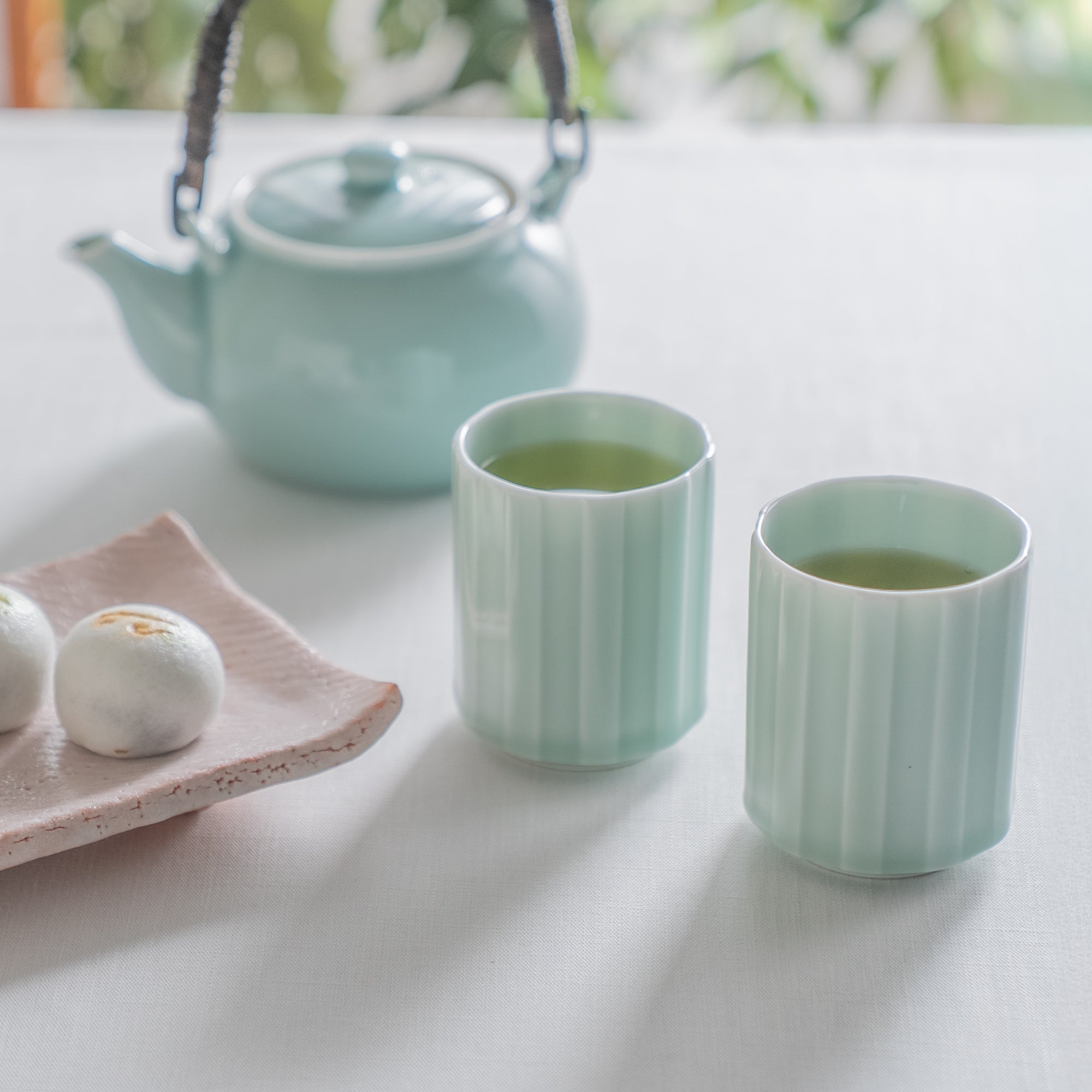 Taza de té japonesa Tokusa Celadon Yunomi