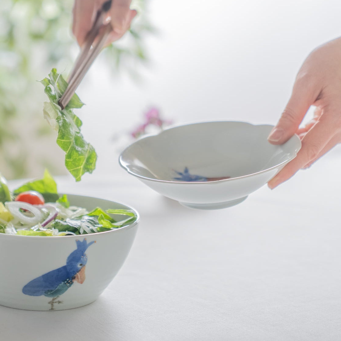 Shoebill Flower Shaped Medium Bowl