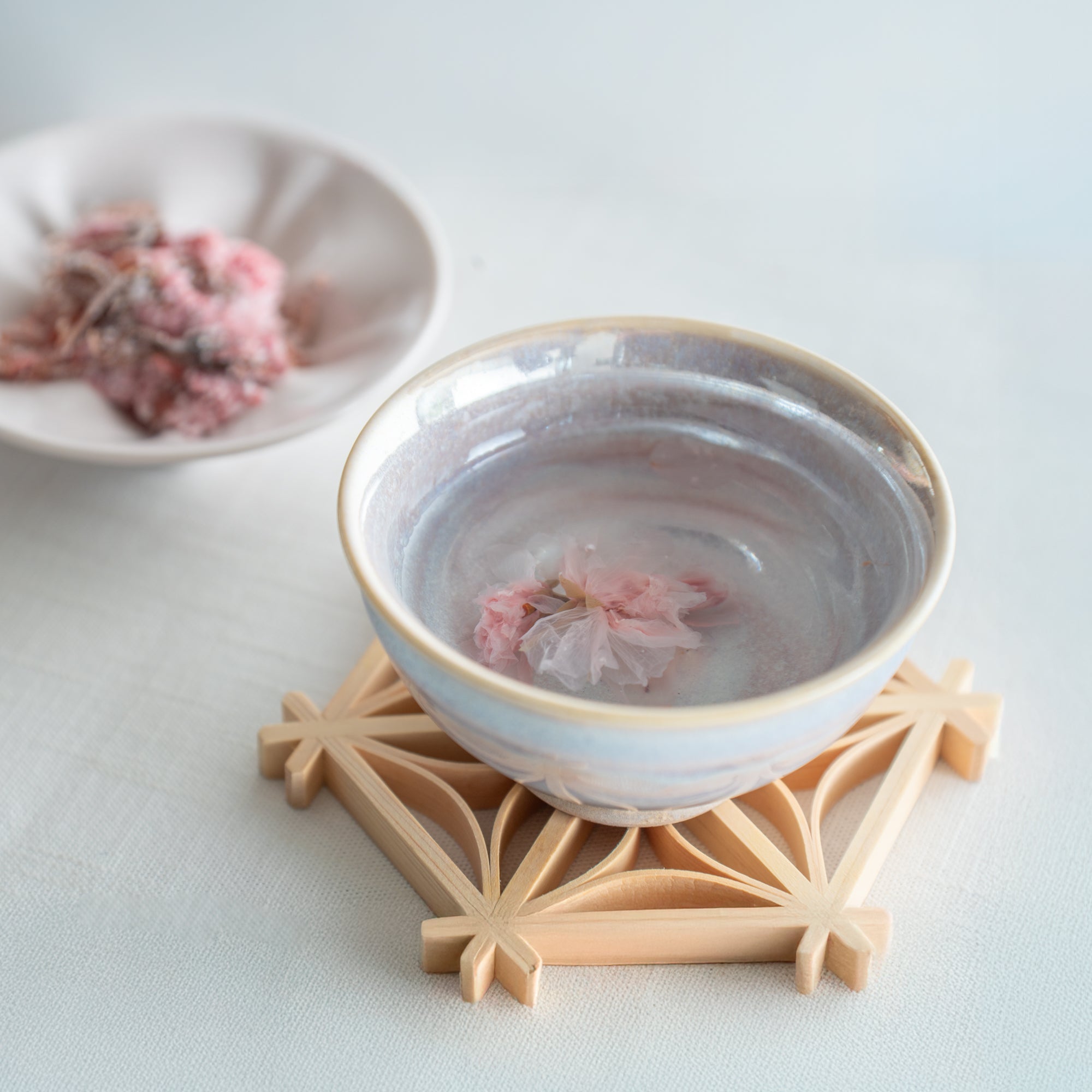 Rainbow White Japanese Teacup