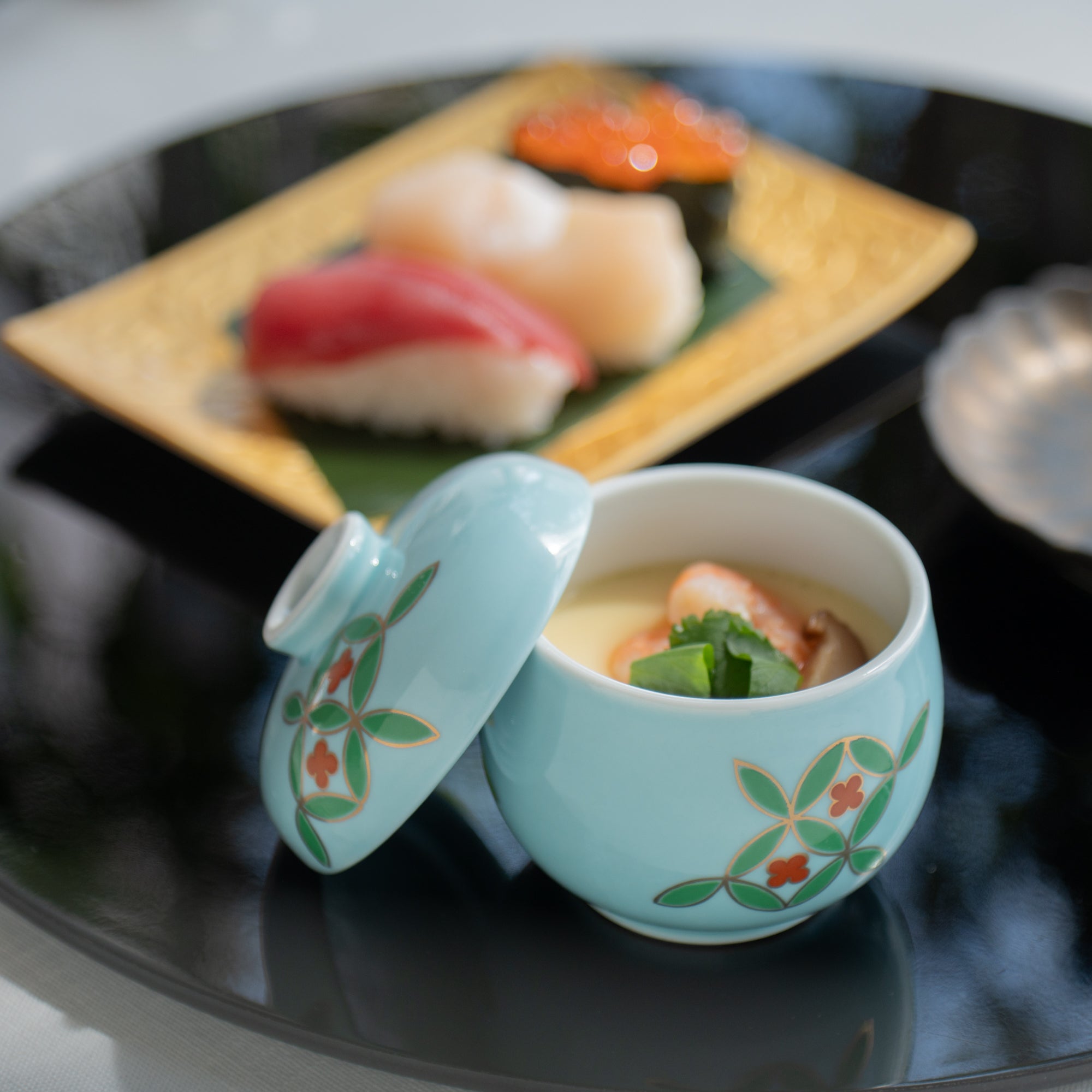 Celadon Shippo Pattern Chawanmushi Bowl