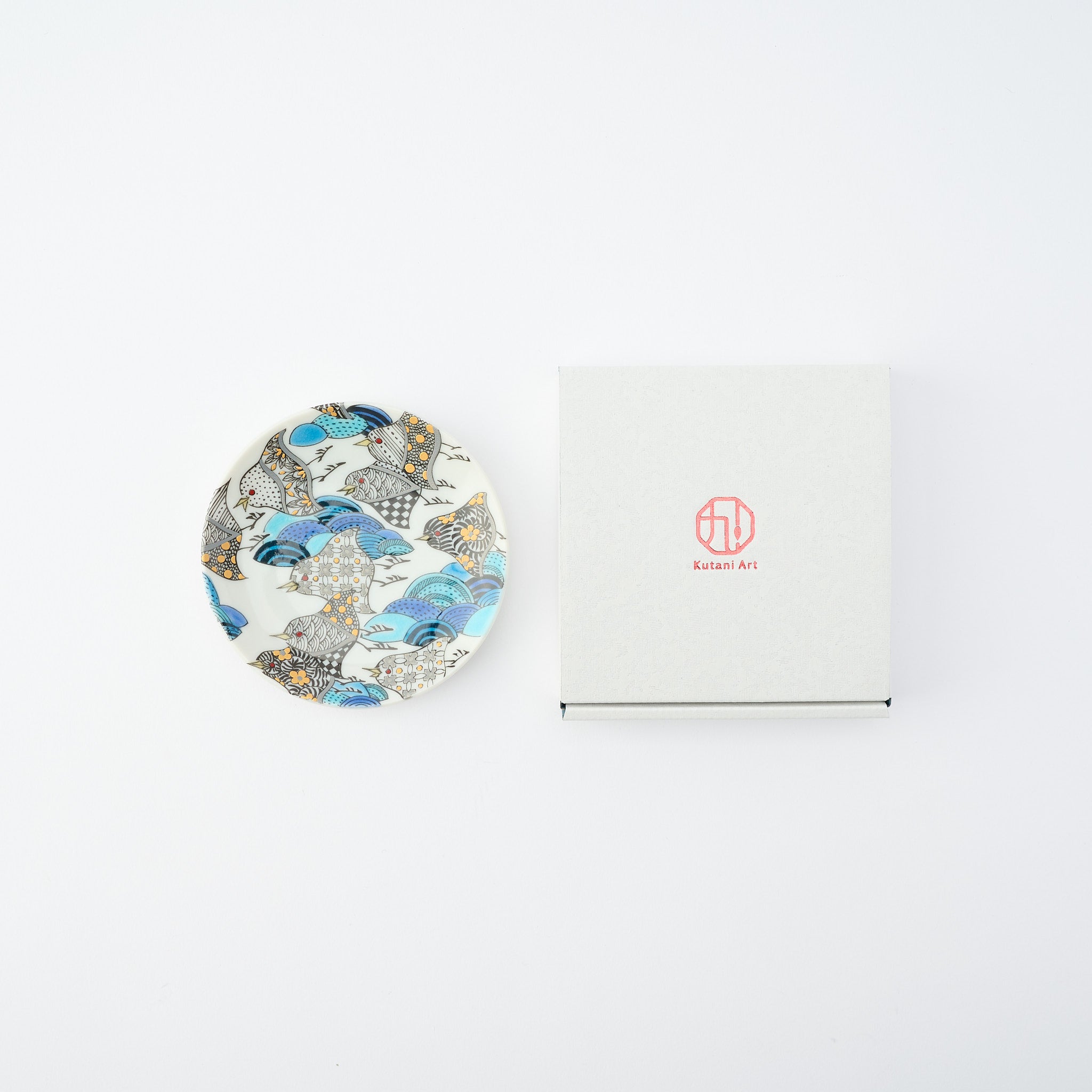 Kutani Art Auspicious Motifs Sauce Plate