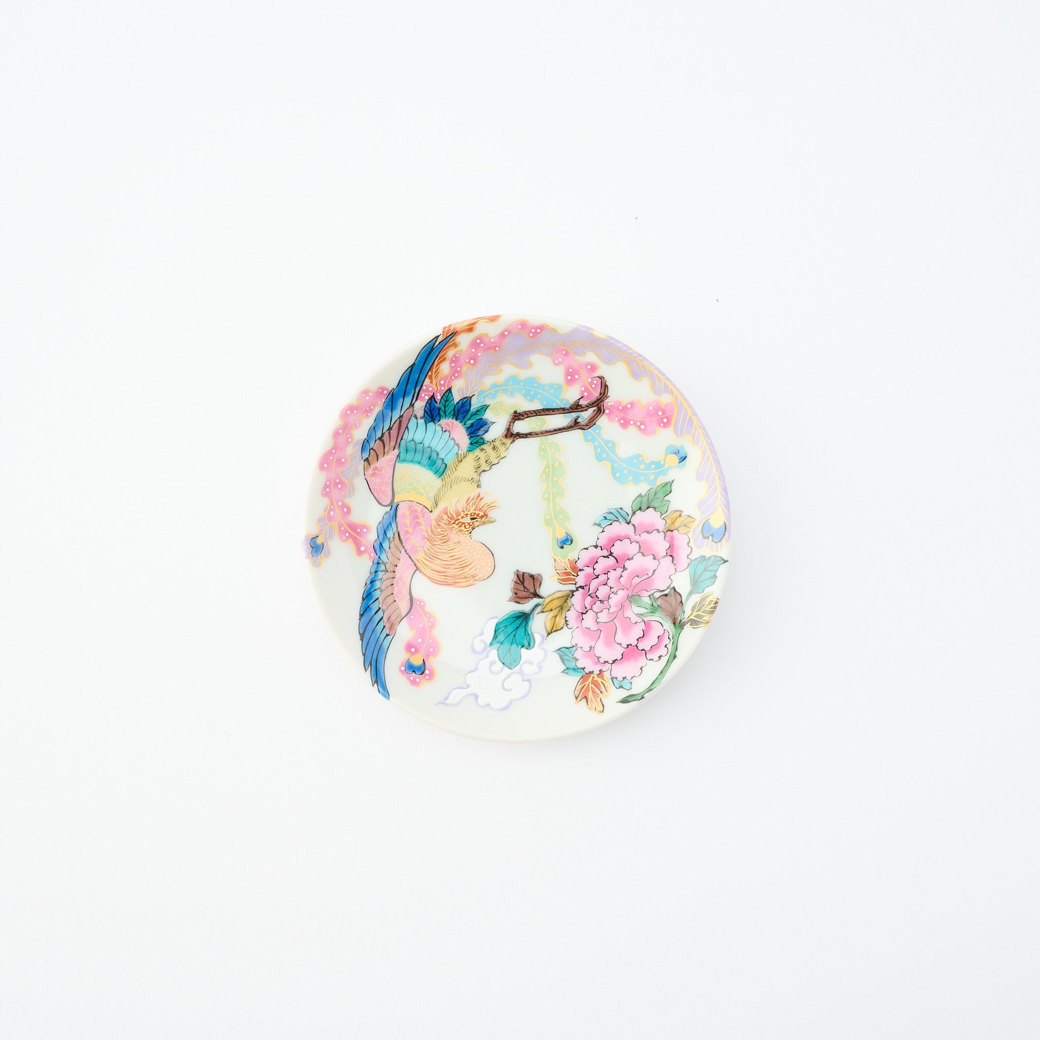Kutani Art Auspicious Motifs Sauce Plate