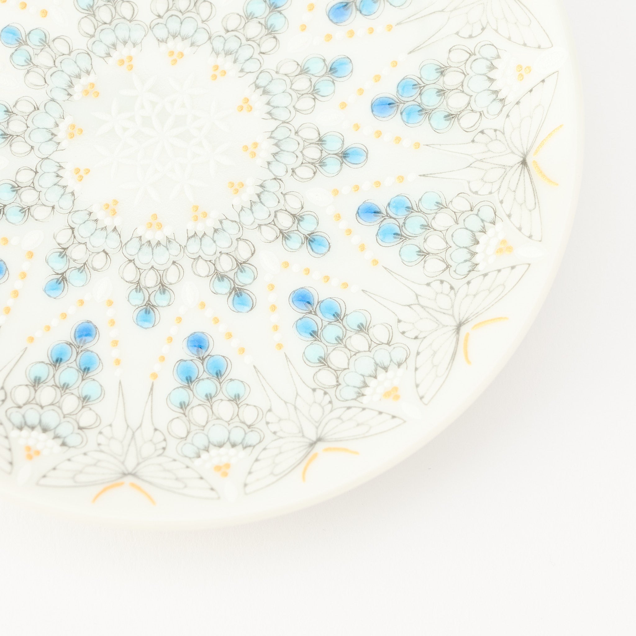 Kutani Art Colorful Saibyo Sauce Plate