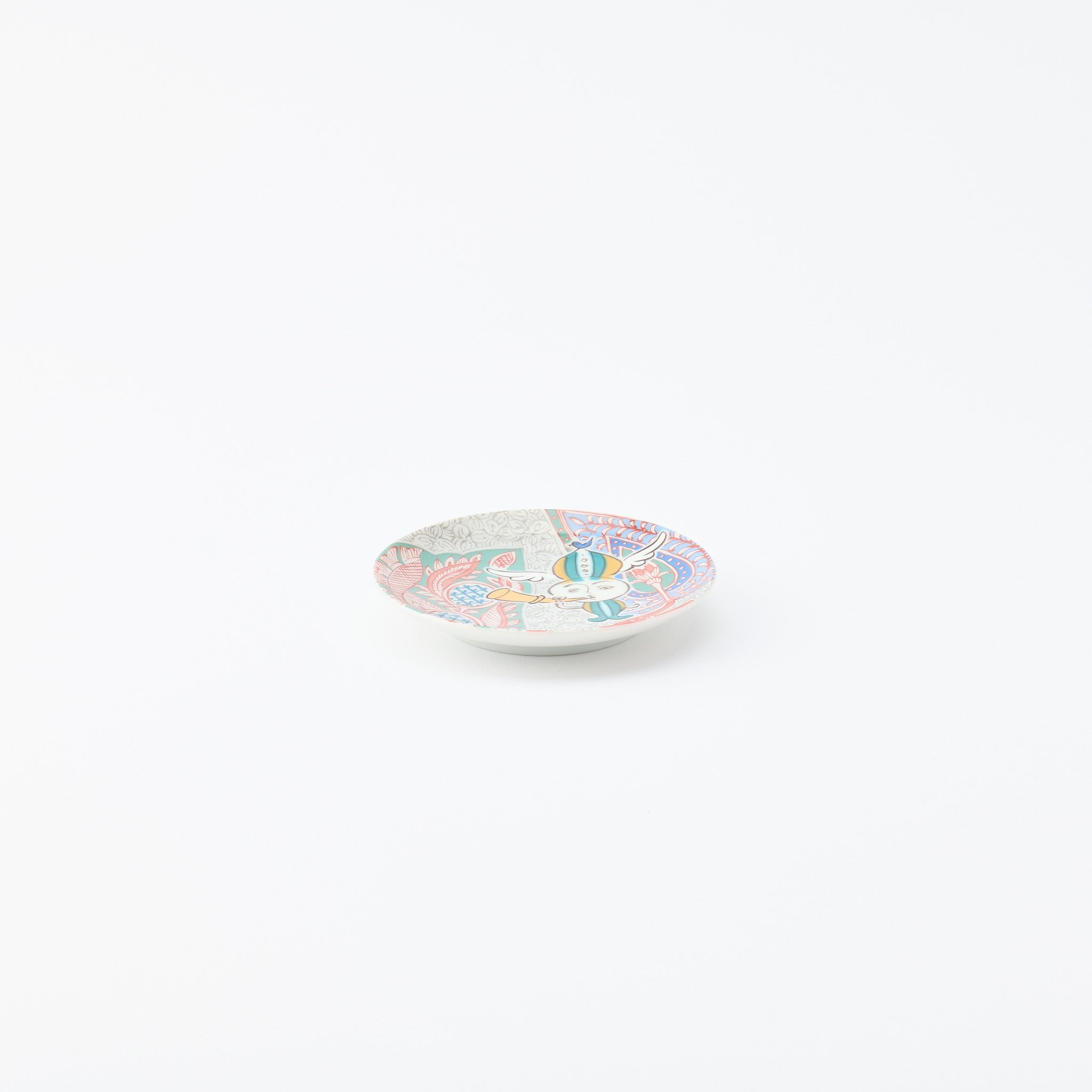 Kutani Art Auspicious Motifs Sauce Plate