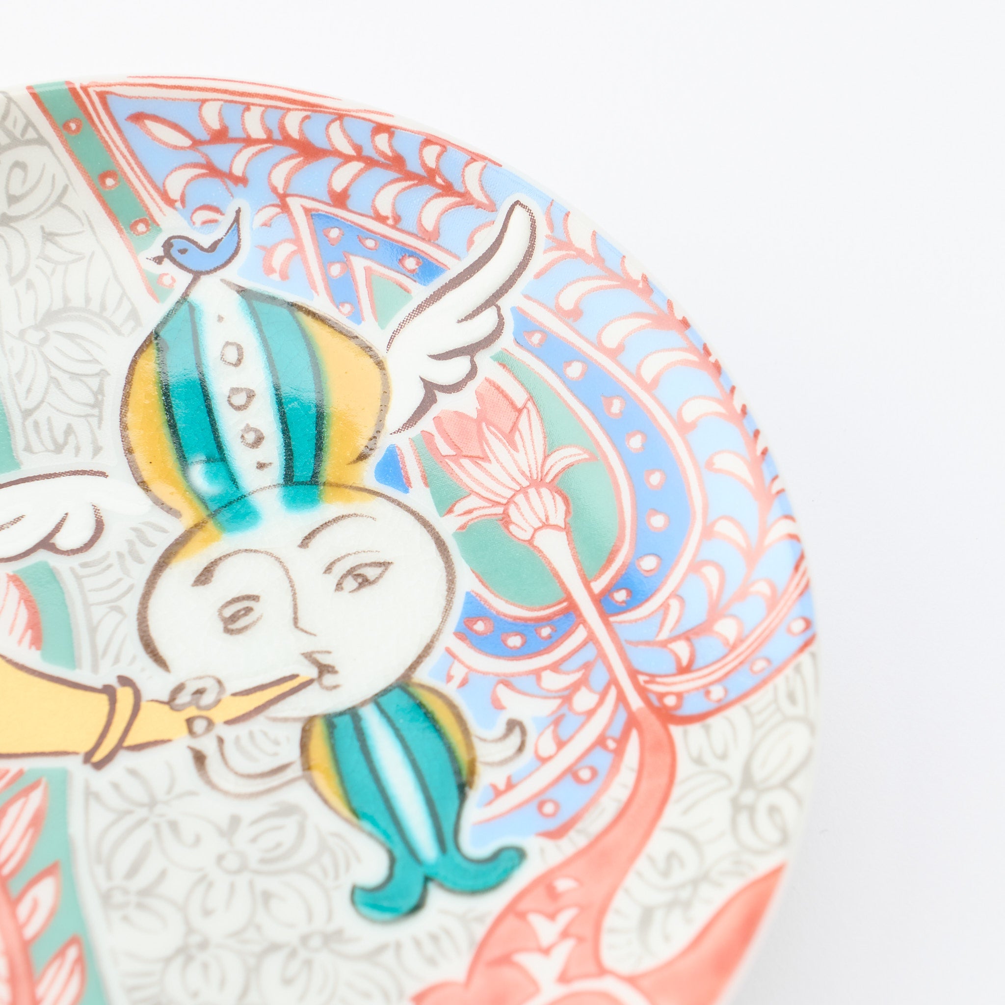 Kutani Art Auspicious Motifs Sauce Plate