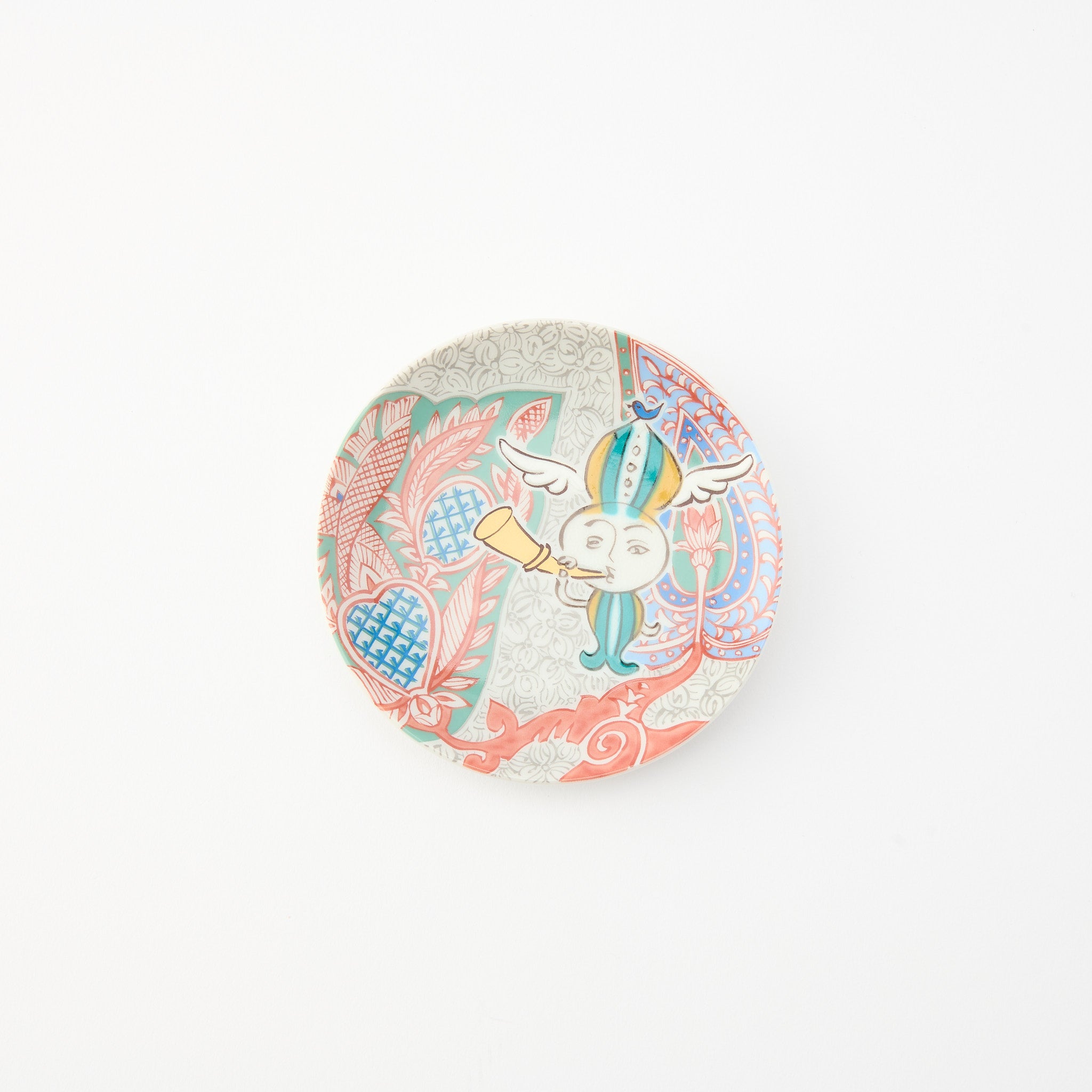 Kutani Art Auspicious Motifs Sauce Plate