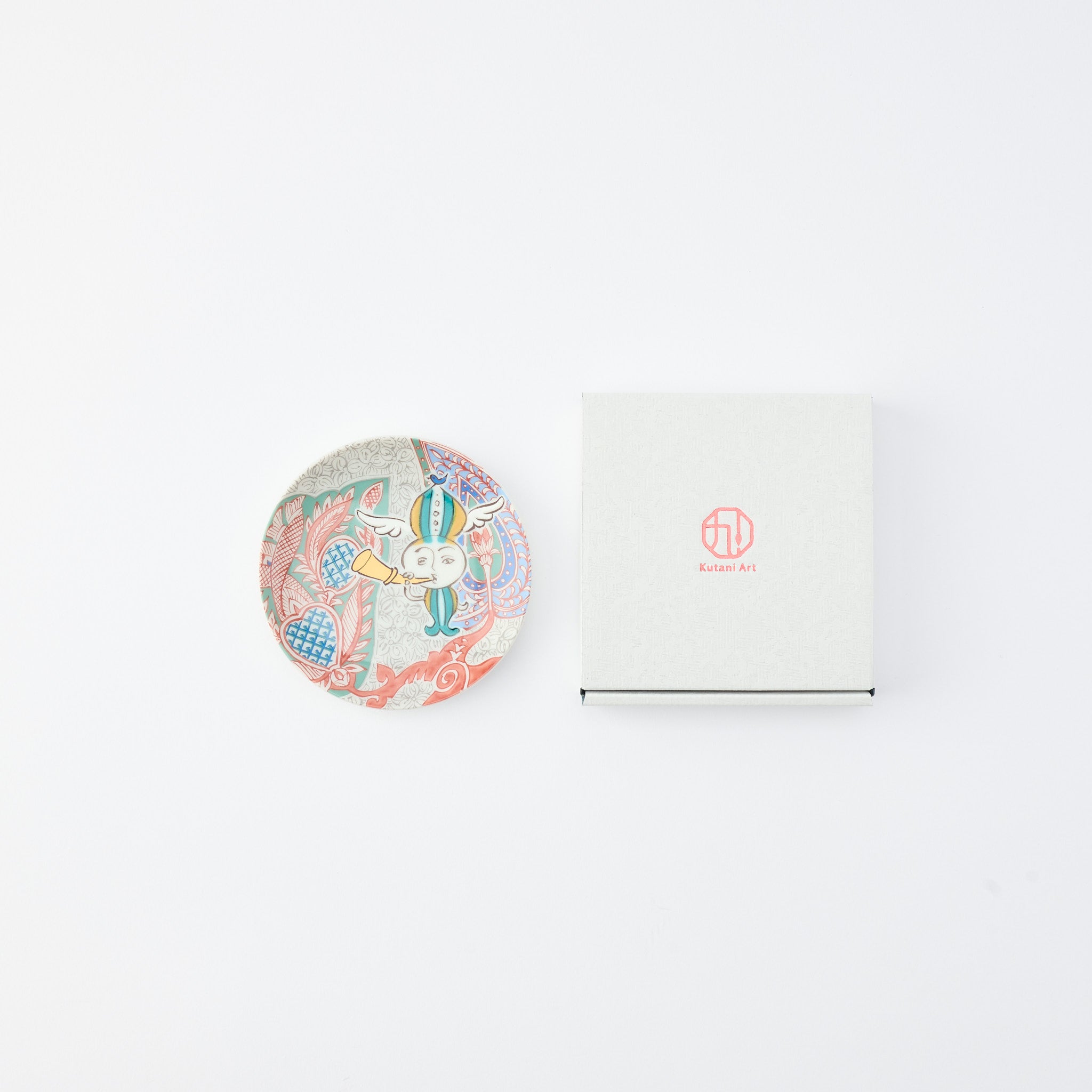 Kutani Art Auspicious Motifs Sauce Plate